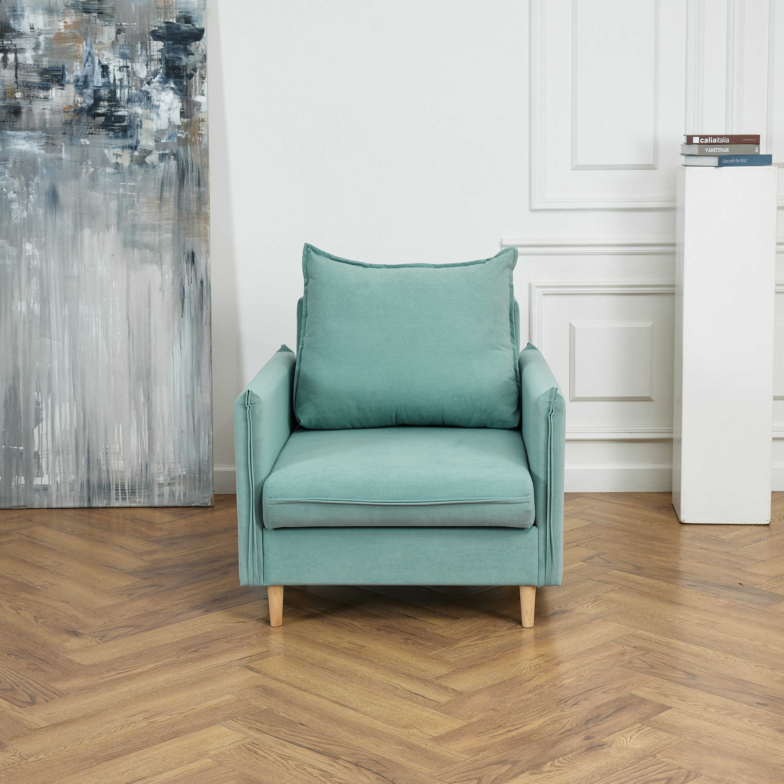 Изображение товара Кресло Brendoss Гримма 100x92x94 см велюр цвет мятный