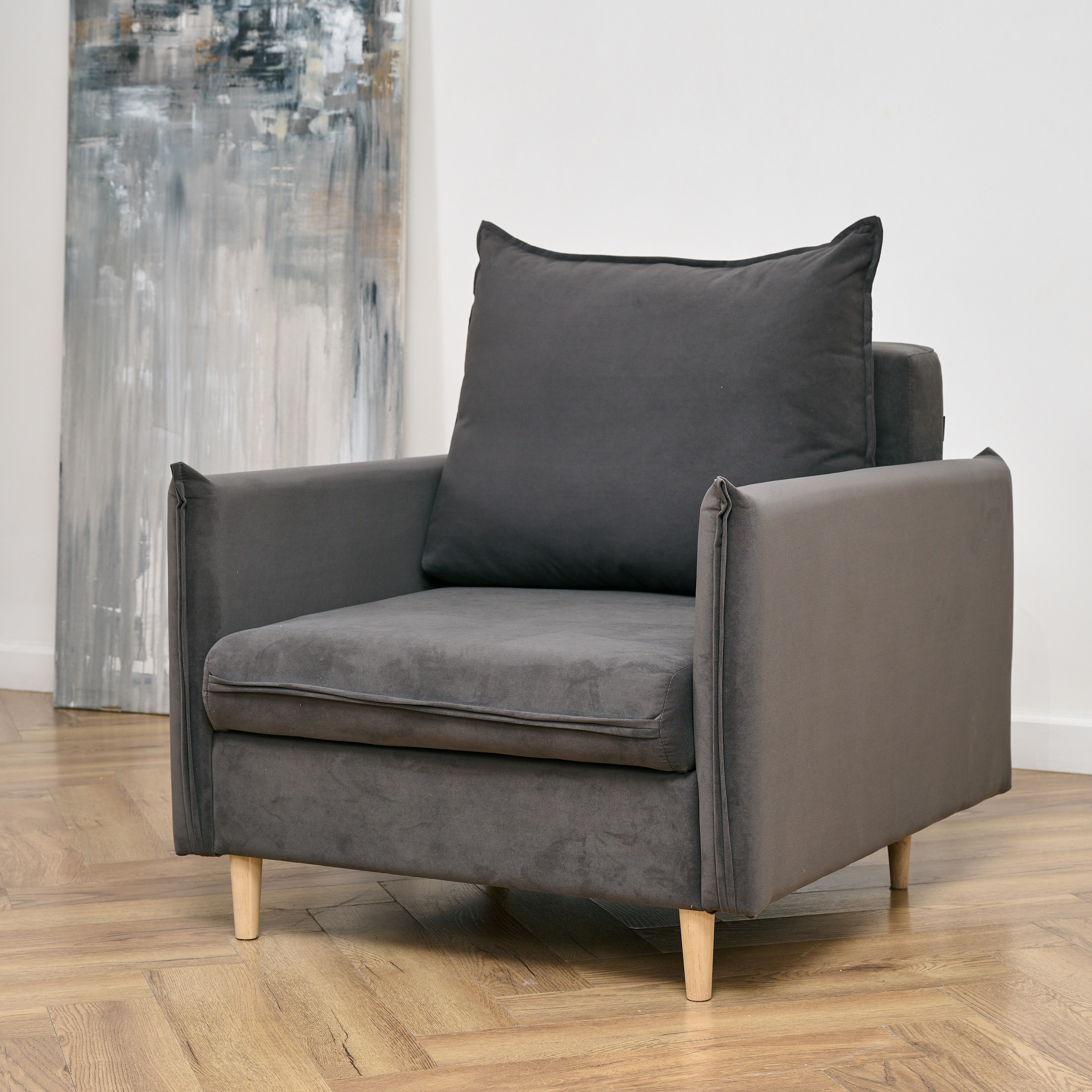 Изображение товара Кресло Brendoss Гримма 100x92x94 см велюр цвет графит