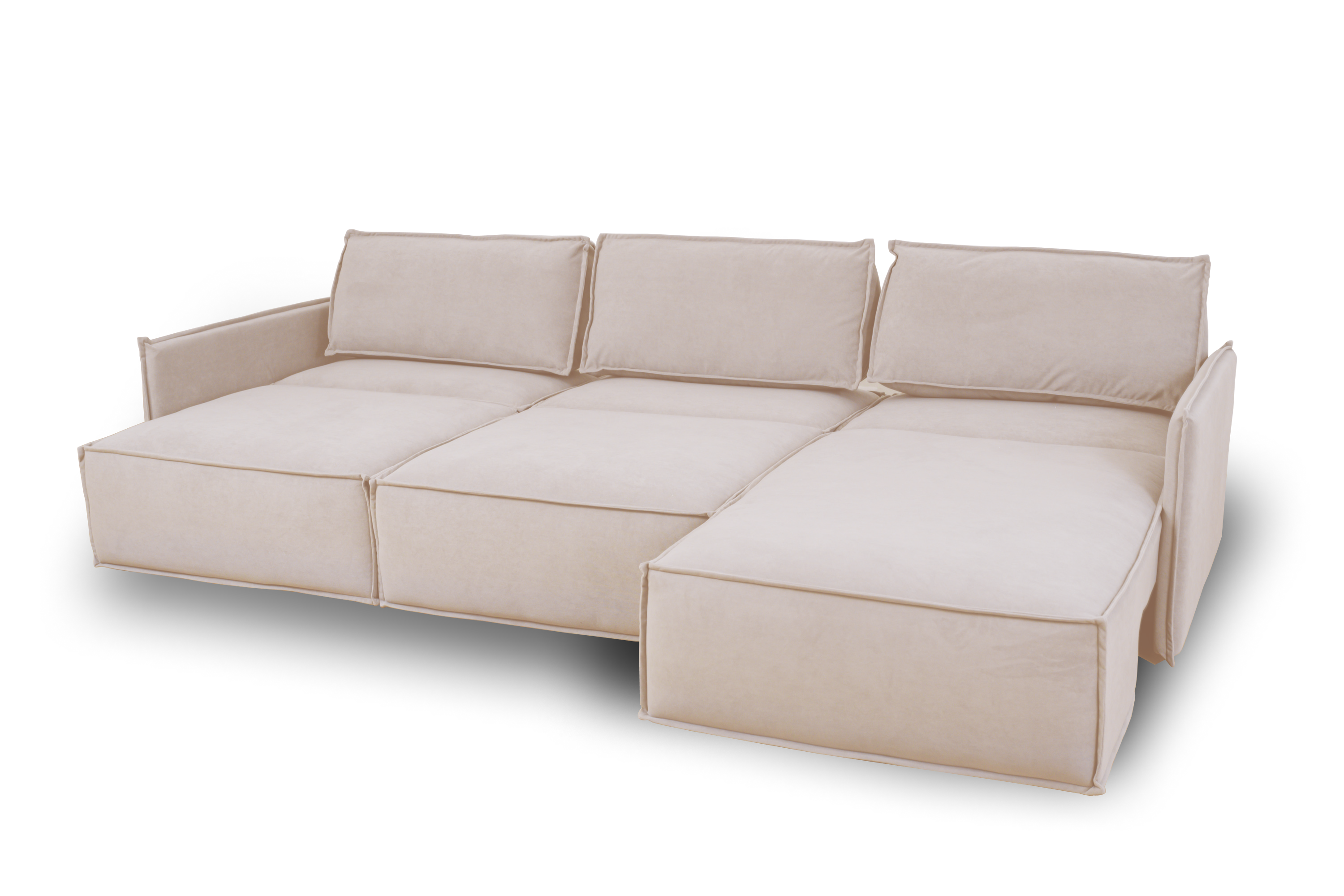 Изображение товара Диван угловой Brendoss 443 325x90x106 см велюр цвет бежевый