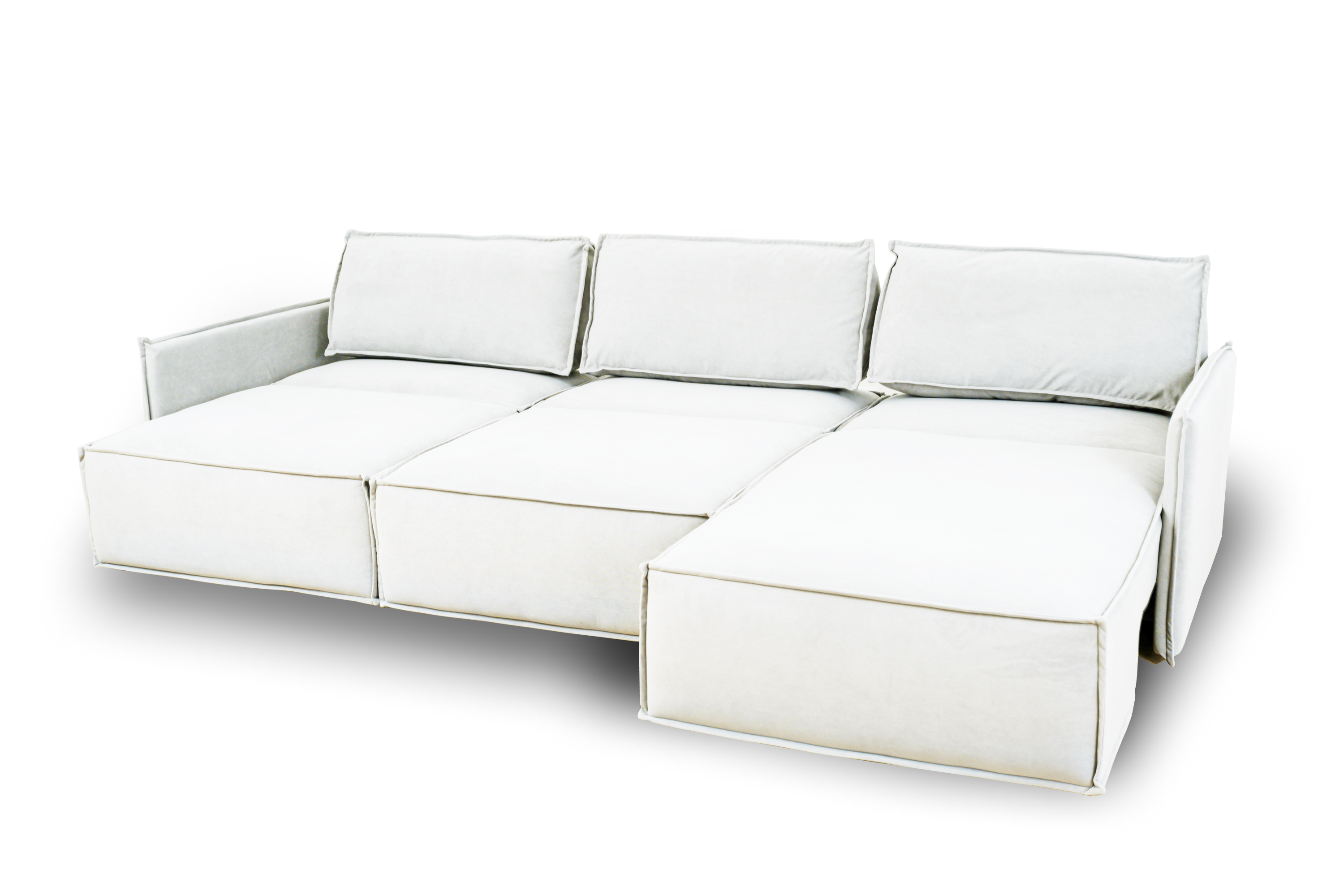 Изображение товара Угловой диван кровать Brendoss 443 велюр молочный стиль лофт