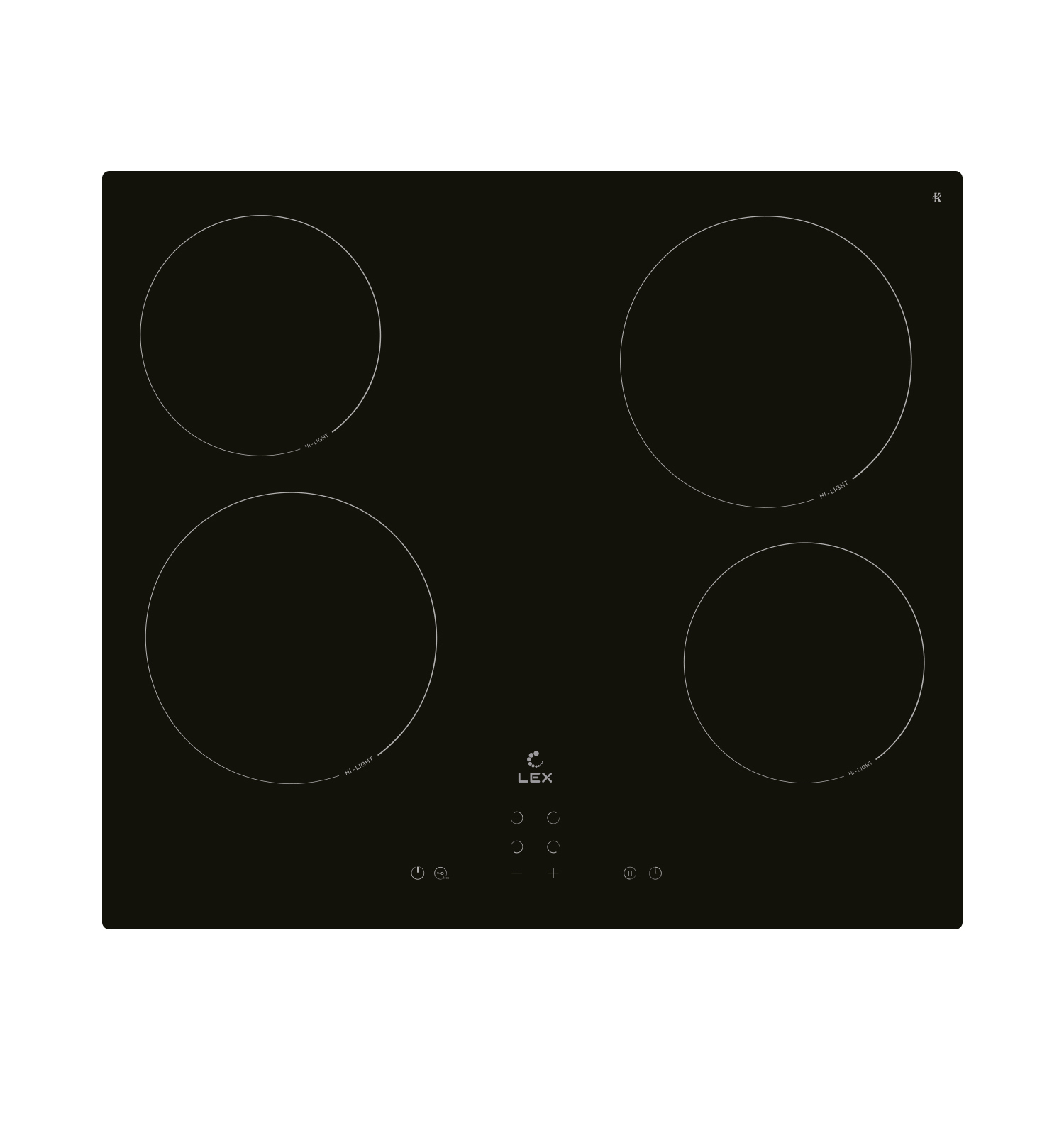 Изображение товара Электрическая варочная панель Lex EVH 640A BL 4 конфорки черный 59 см