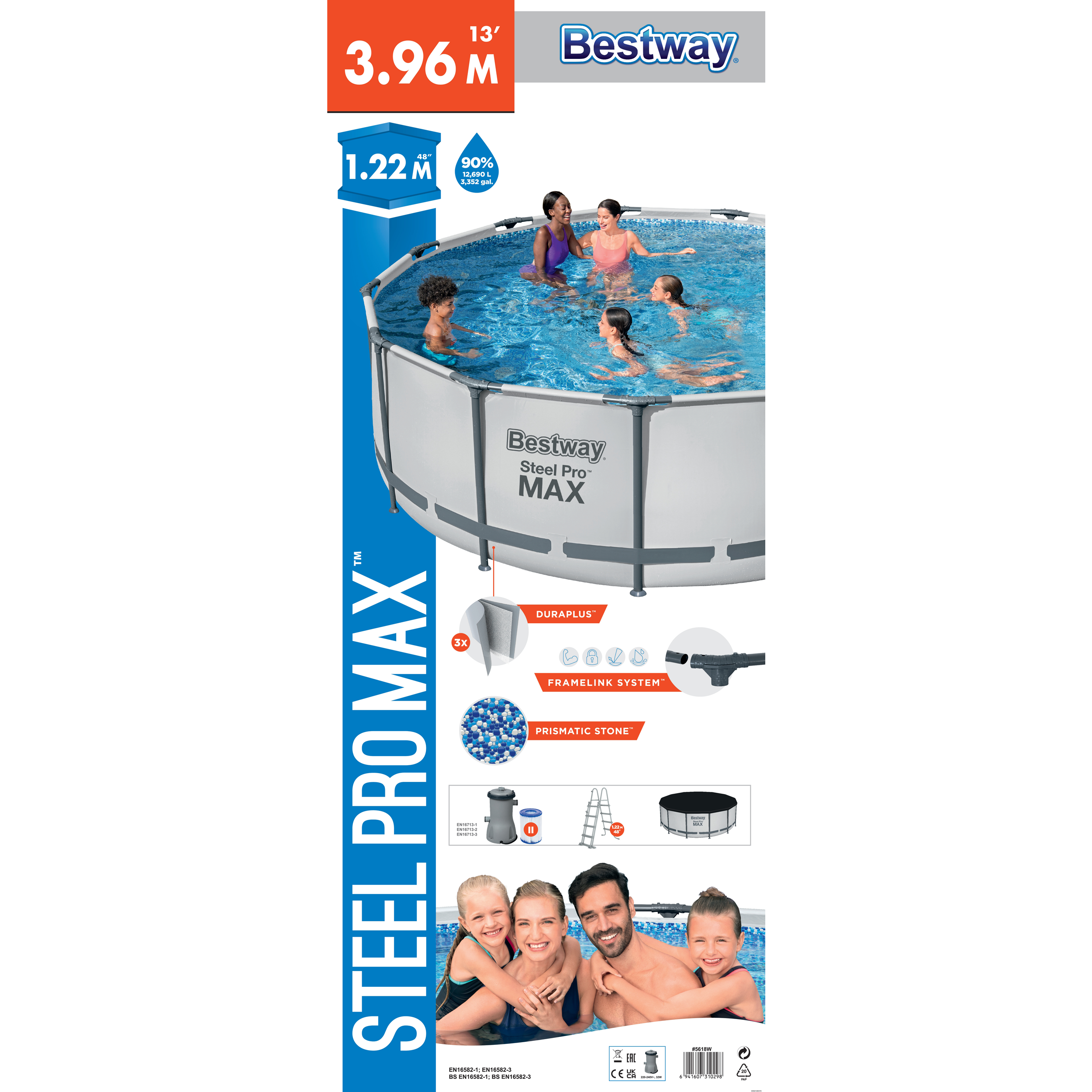 Каркасный бассейн Bestway Steel Pro Max 3.96x1.22 12690 л - 2