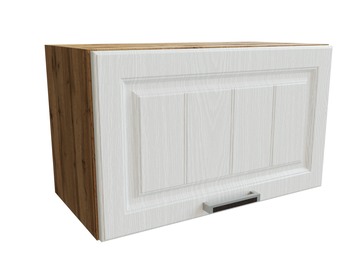 Изображение товара Навесной шкаф Прага верхний горизонтальный 80x35.80x31.80 см фасад белый МДФ каркас дуб вотан МДФ Сурская Мебель