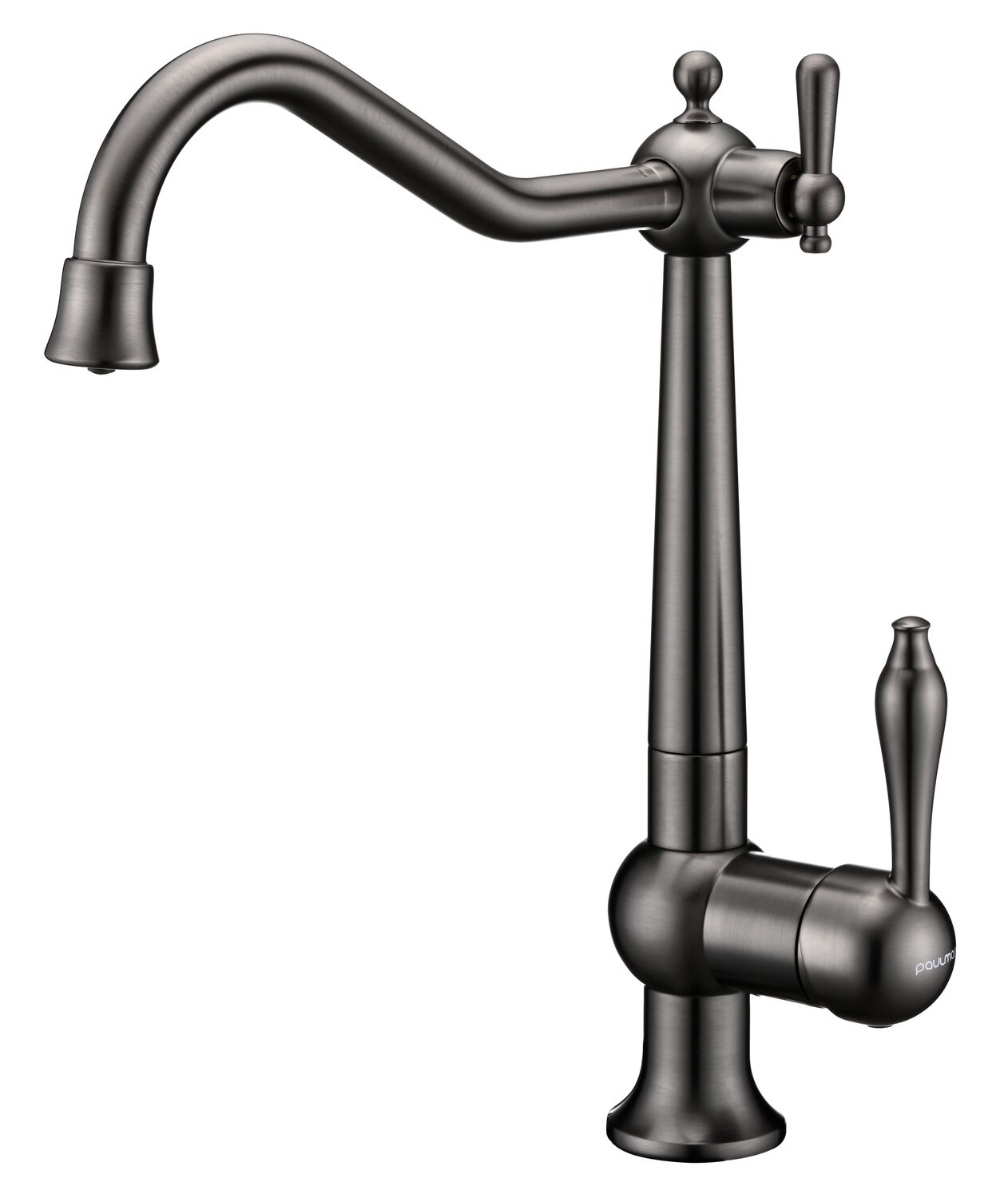 Изображение товара Смеситель для кухни Paulmark Retro однорычажный с поворотным изливом 25 см темно-серый