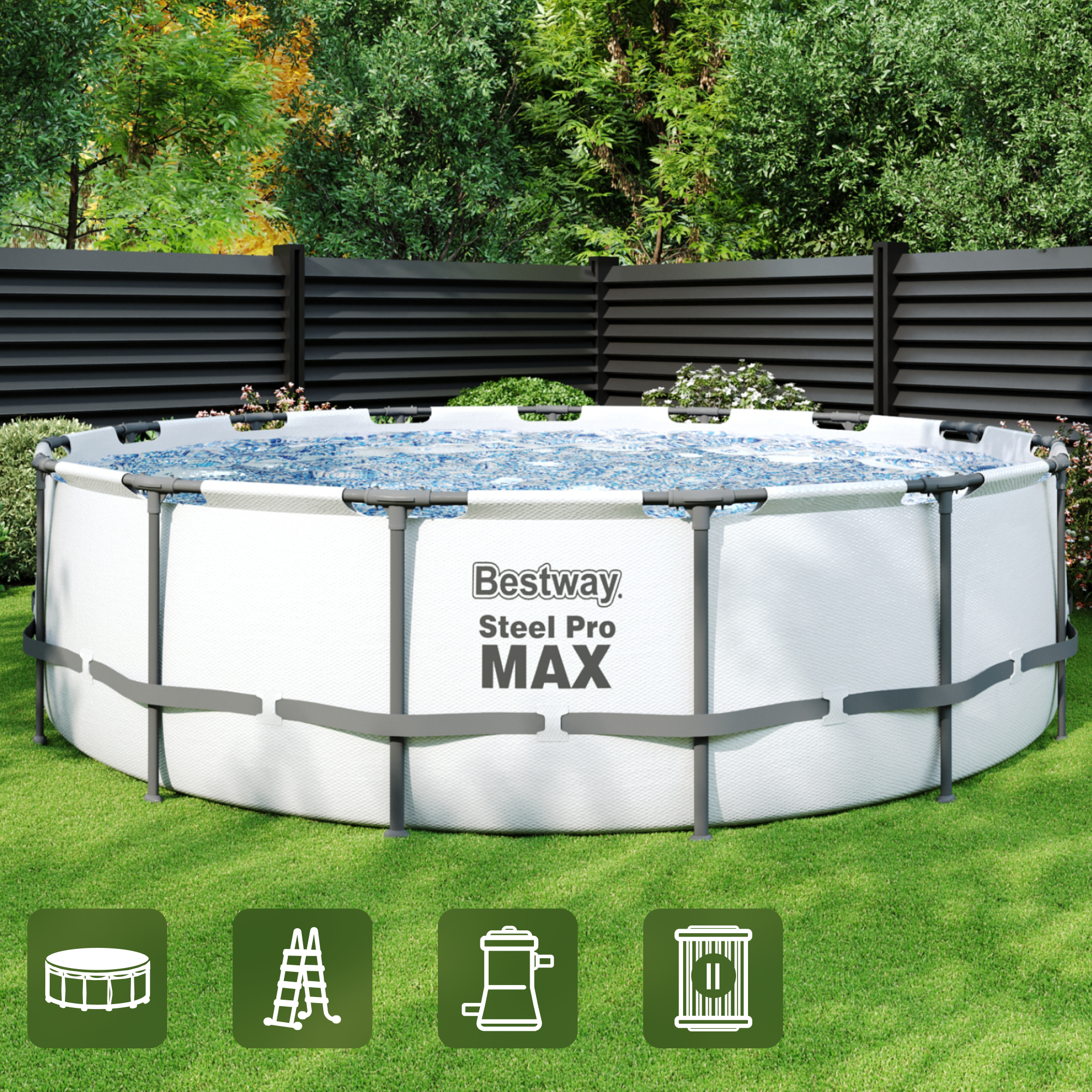 Изображение товара Каркасный бассейн Bestway 56488 с фильтром 457x107 см