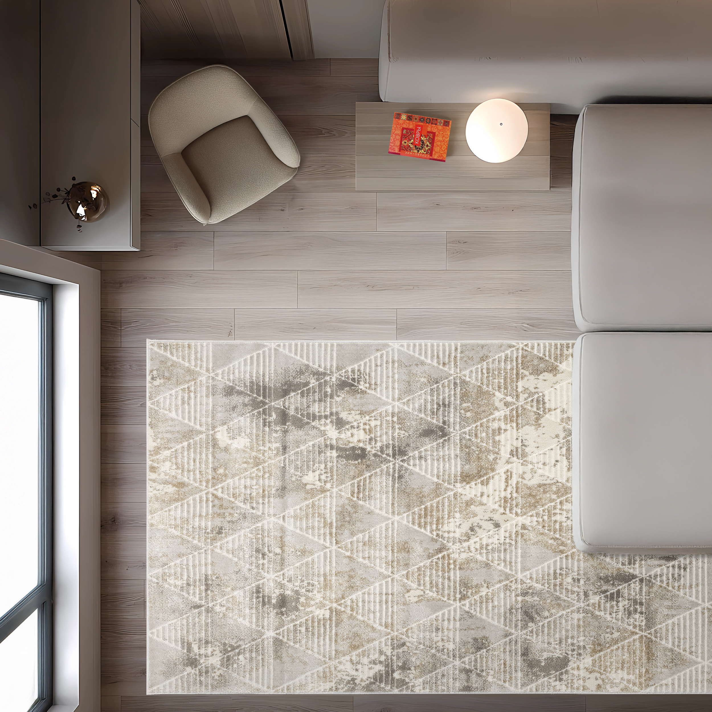 Изображение товара Ковер Белка Визион 150x230 см полипропилен серый современный дизайн