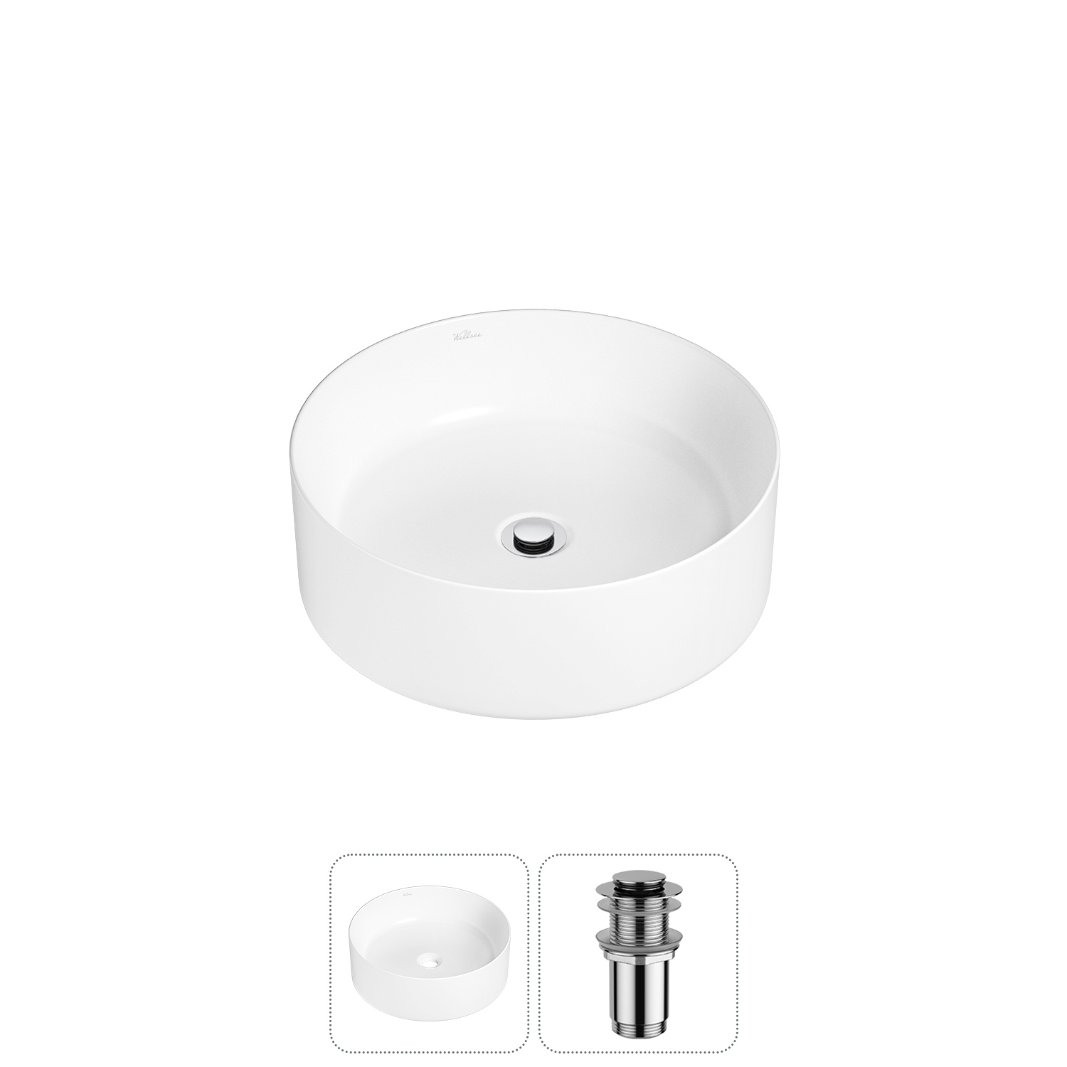 Изображение товара Раковина Wellsee belle spa 20212141R 38 см белая глянцевая накладная