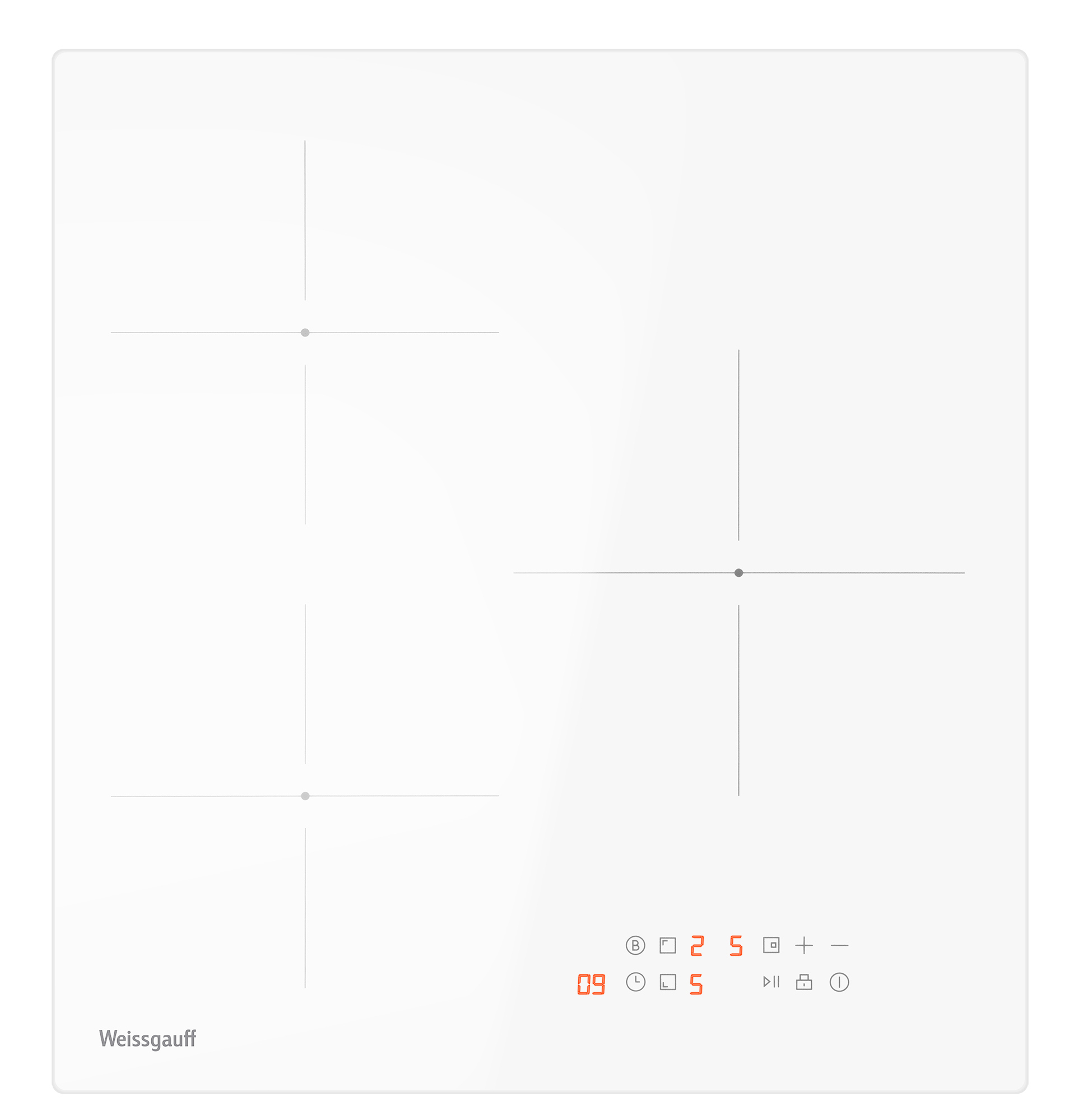 Изображение товара Индукционная варочная панель Weissgauff HI 430 WM 45 см 3 конфорки белая