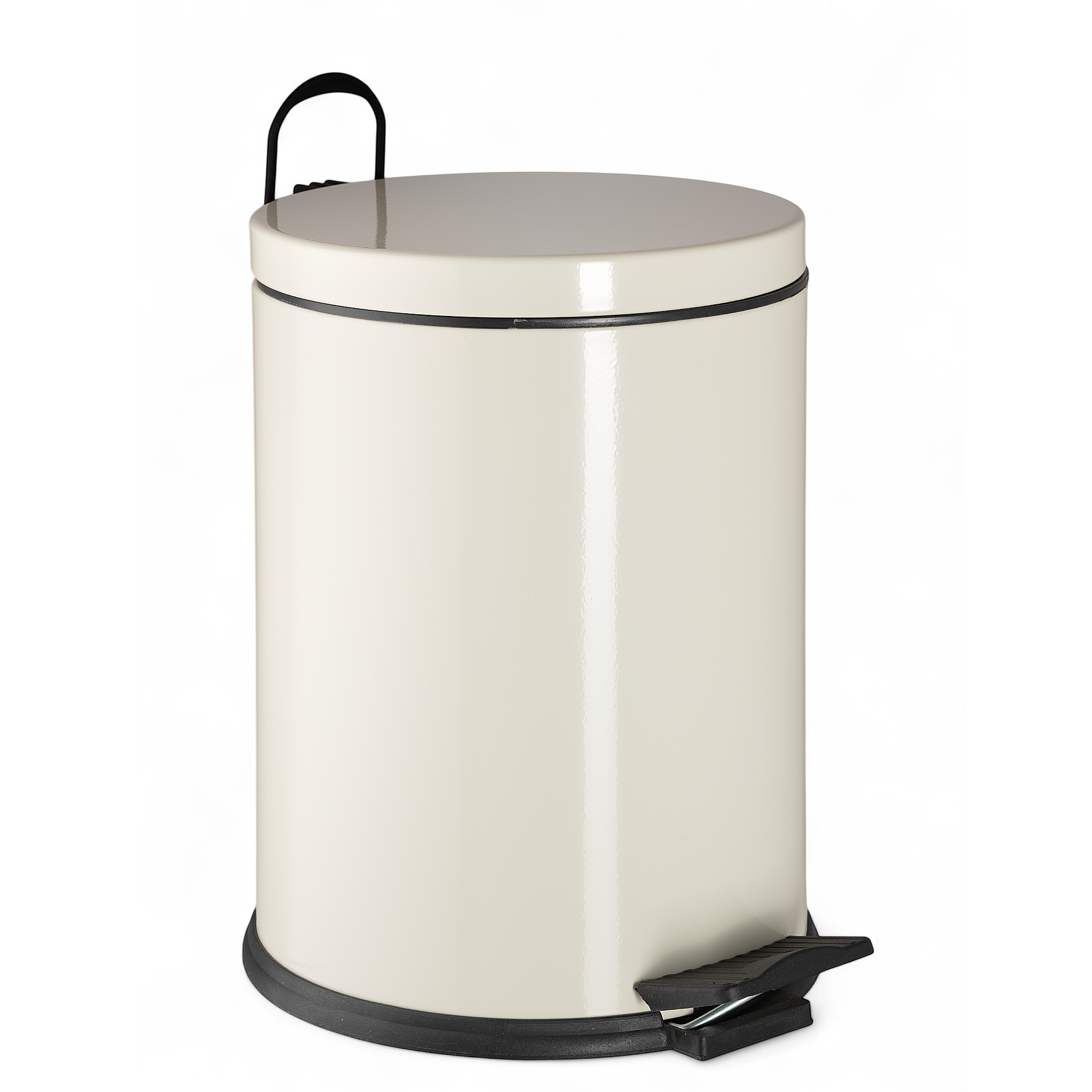 Изображение товара Мусорное ведро 12 литров из нержавеющей стали с педалью кремовое