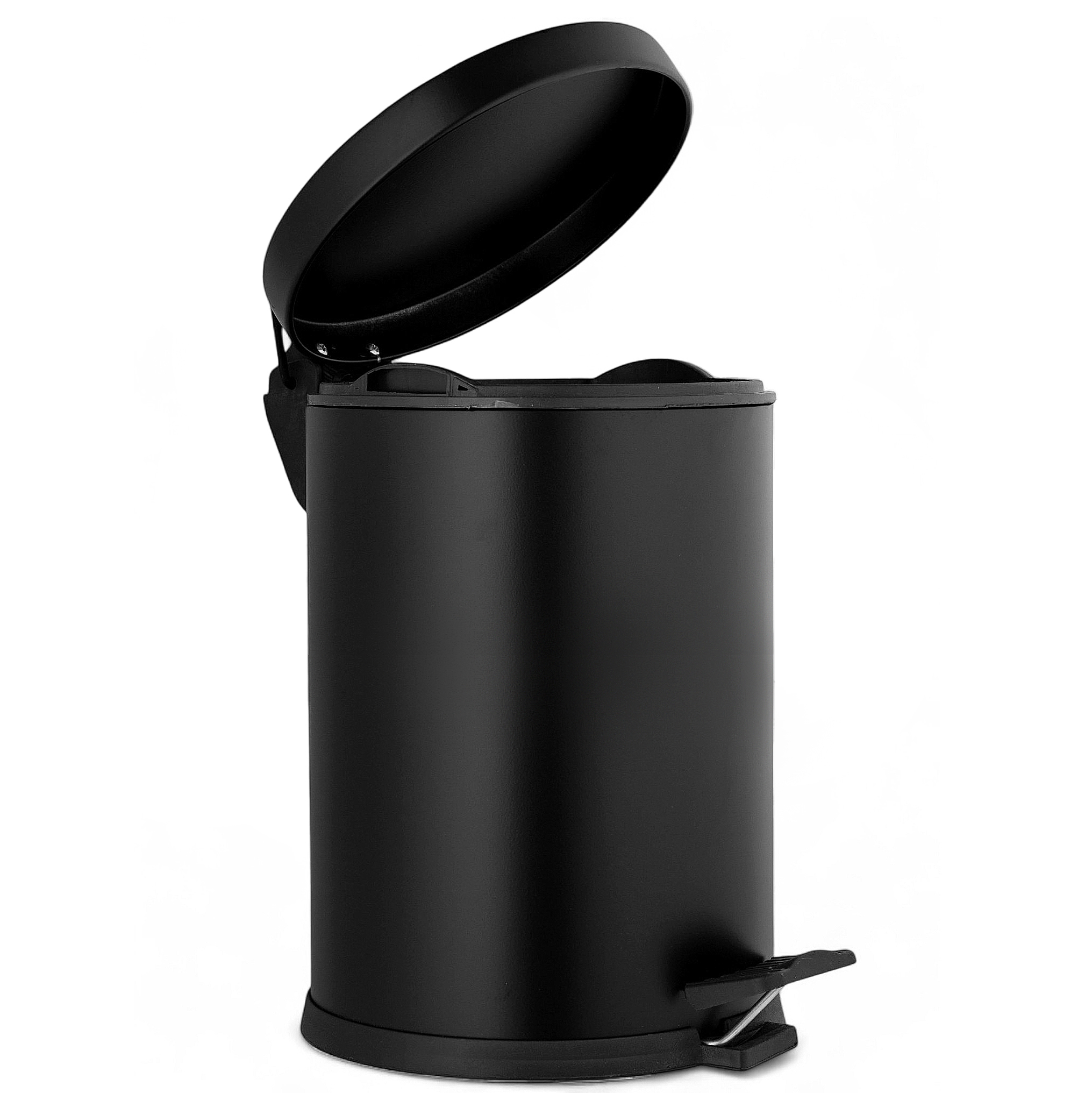 Изображение товара Мусорное ведро с педалью 12 л нержавеющая сталь черное