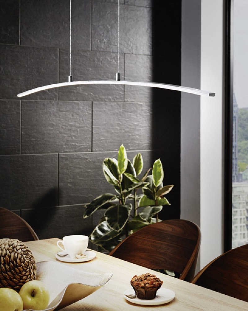 Изображение товара Подвесной светодиодный светильник EGLO LASANA 32048, 5 м², теплый белый, хром/белый