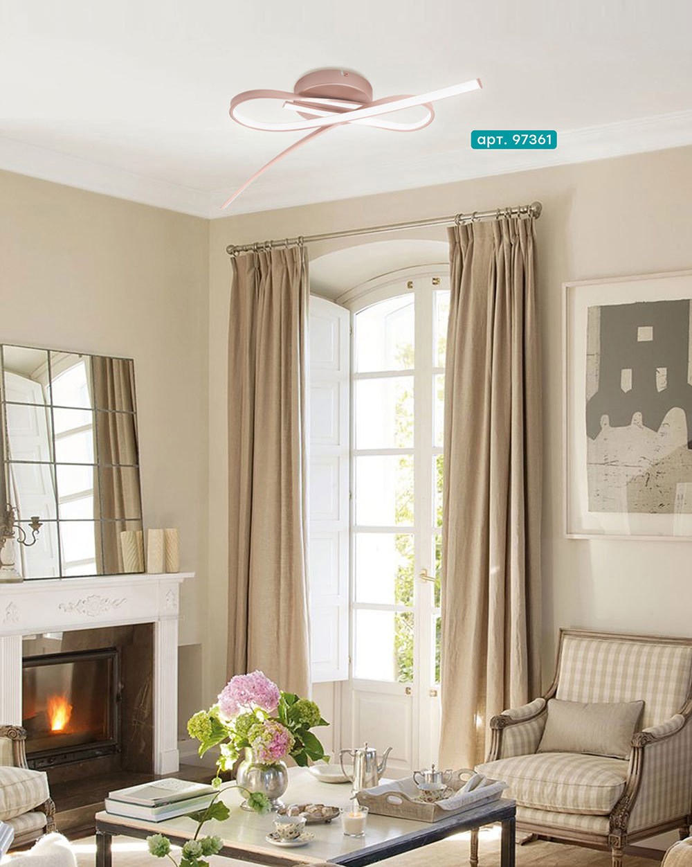 Изображение товара Люстра потолочная светодиодная Eglo Palozza 97361 10 м² теплый белый дизайн