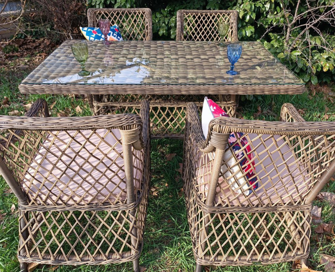 Изображение товара Набор садовой мебели Sunset Латте XL sm-3048 искусственный ротанг коричневый 5 предмета