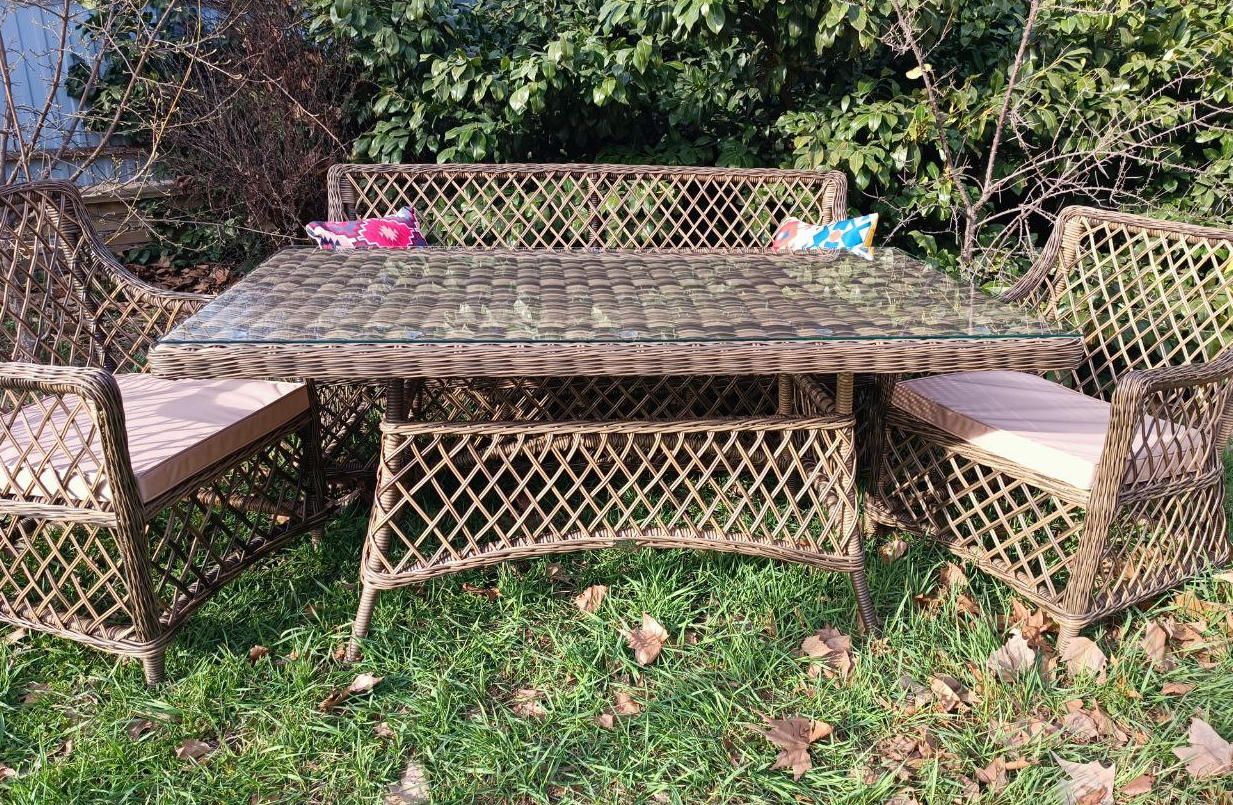 Изображение товара Набор садовой мебели Sunset Латте XL sm-3049 искусственный ротанг коричневый 4 предмета