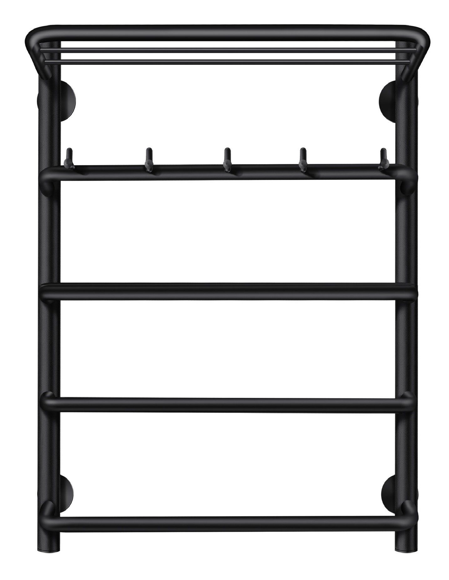 Изображение товара Полотенцесушитель электрический Secado Мерида 1 КСП 500x600 мм 300 Вт с терморегулятором и полкой лесенка цвет черный L