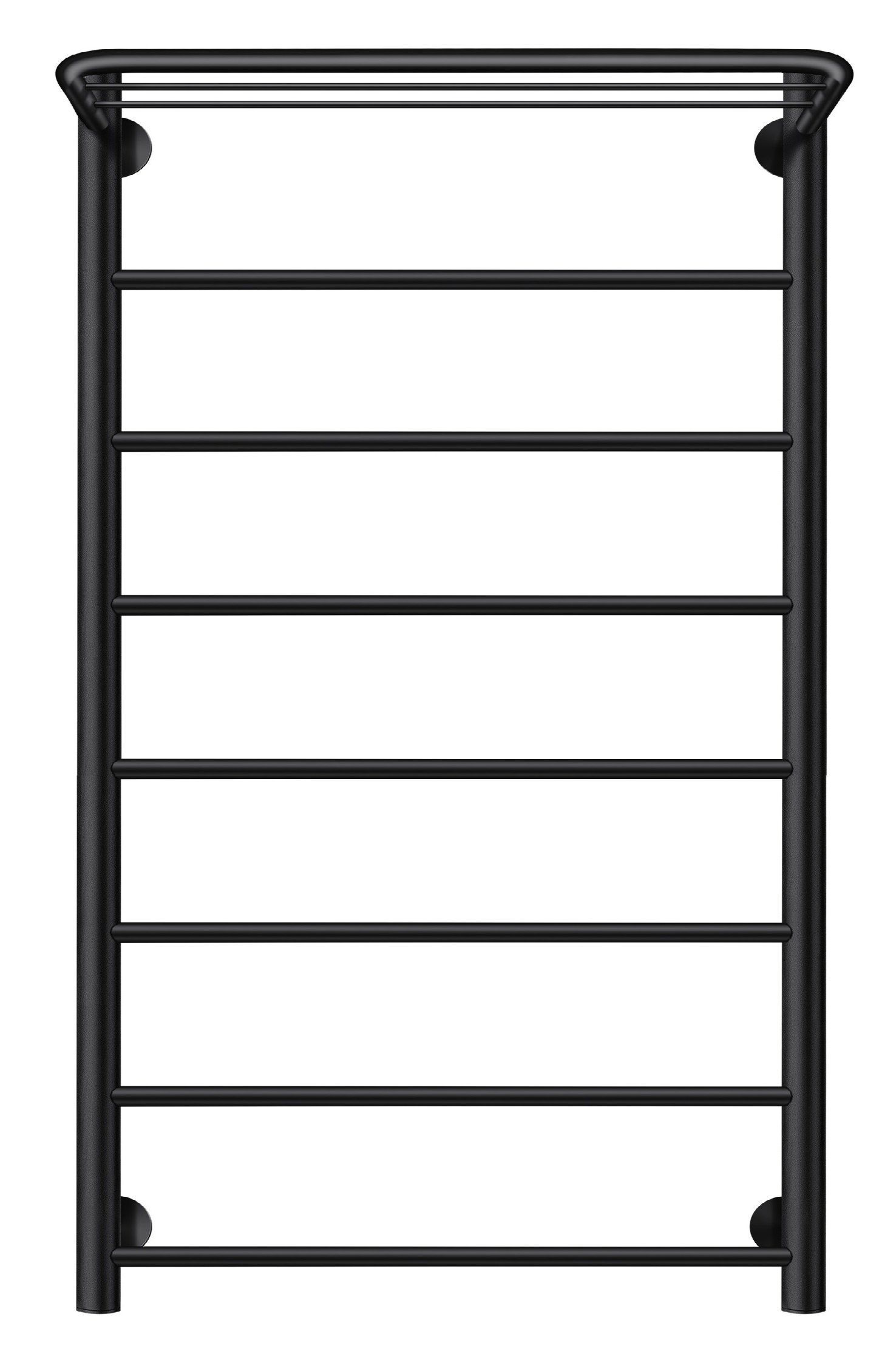 Изображение товара Полотенцесушитель электрический Secado Триада 1 СП 500x1000 мм 300 Вт с терморегулятором и полкой лесенка цвет черный L