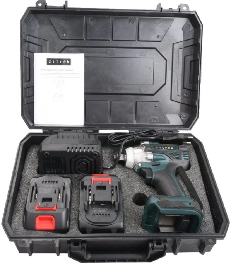 Изображение товара Гайковерт аккумуляторный бесщеточный Zitrek Crusher 20, 20 В Li-Ion 2x4 Ач, 300 Нм