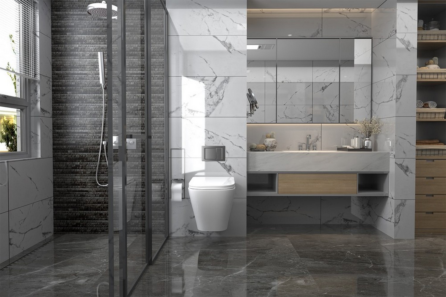 Изображение товара Комплект инсталляции с унитазом Abber Rechteck 3 в 1 белый Китай