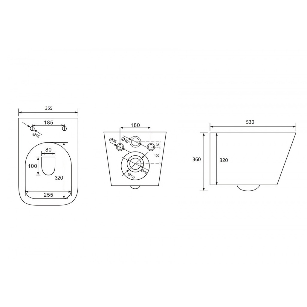 Изображение товара Комплект инсталляция с унитазом ABBER Rechteck AC1201MB-AC0105-AC0121RG черный