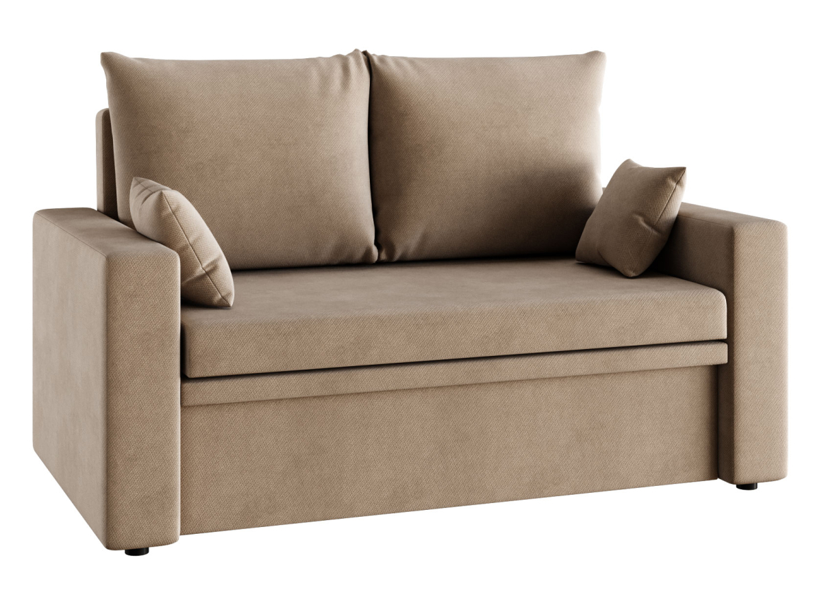 Изображение товара Диван прямой Правила мебели Стрейф 54996 велюр бежевый 119х186 см