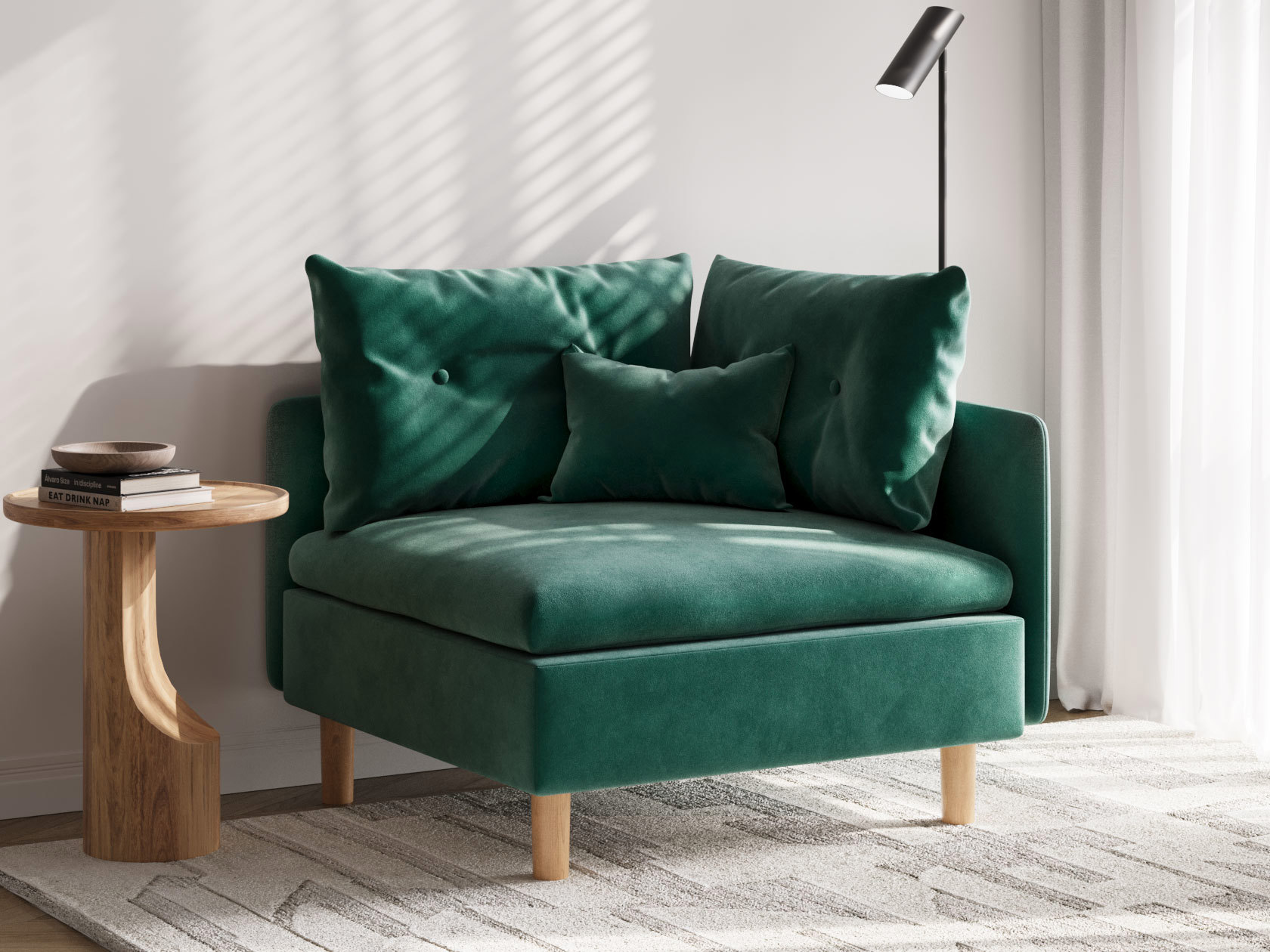 Изображение товара Кресло Правила мебели Армана велюр зеленый 95.5x74x99.5 см