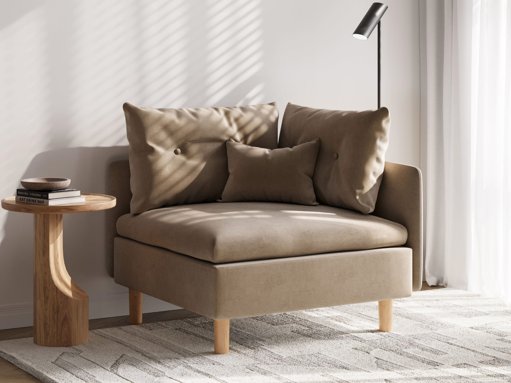 Изображение товара Кресло Правила мебели Армана 55043 95.5x74x99.5 см велюр цвет латте, велюр