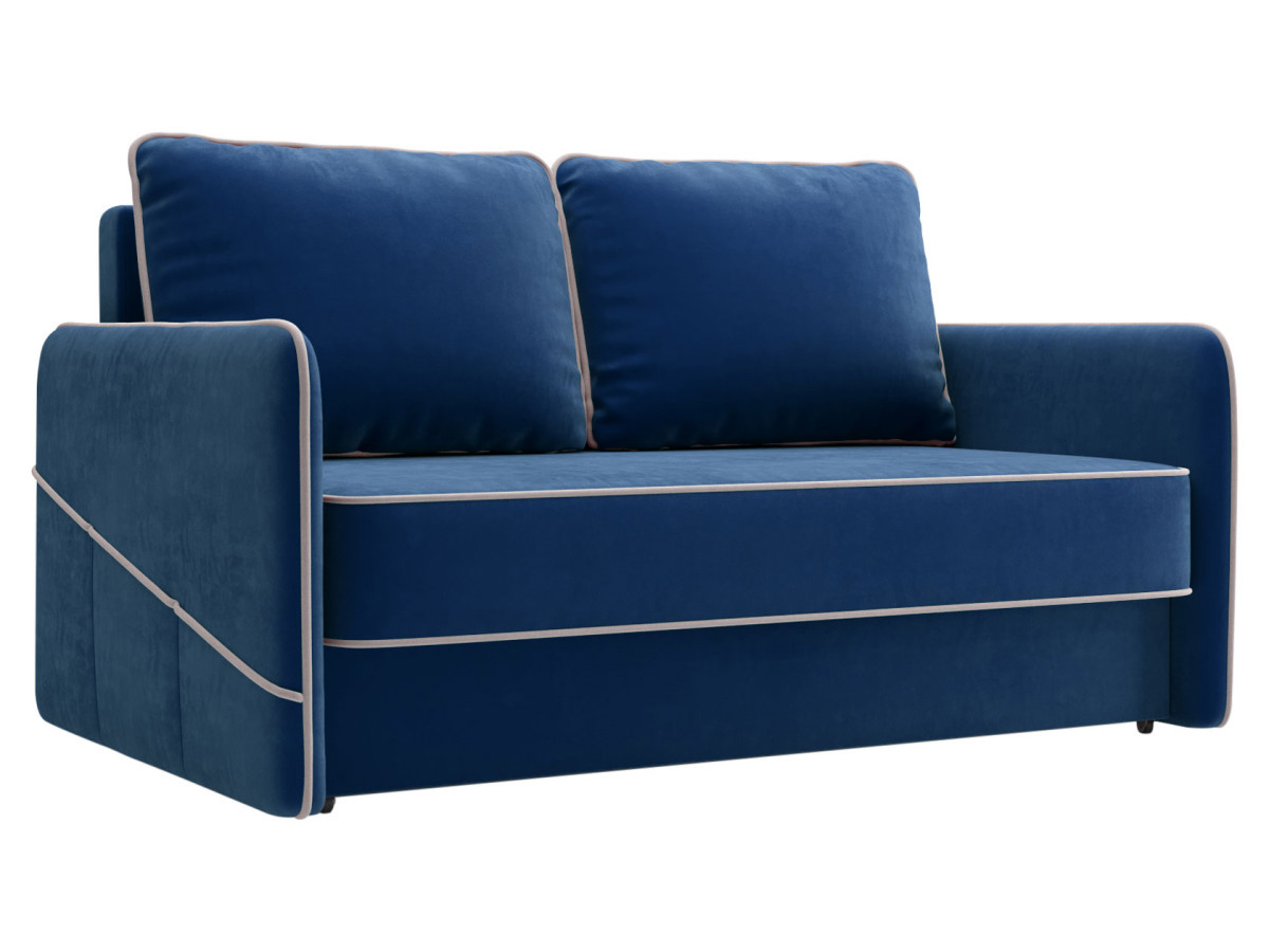 Изображение товара Диван раскладной Правила мебели Саймон Мини 140х198 см велюр синий