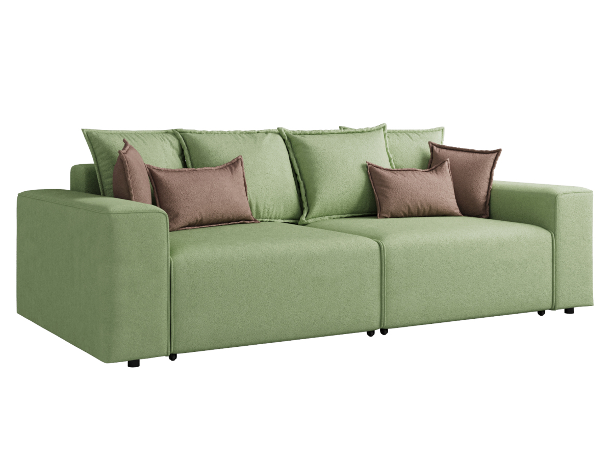 Изображение товара Диван прямой Правила мебели Венте 260x88x128 см велюр зеленый современный