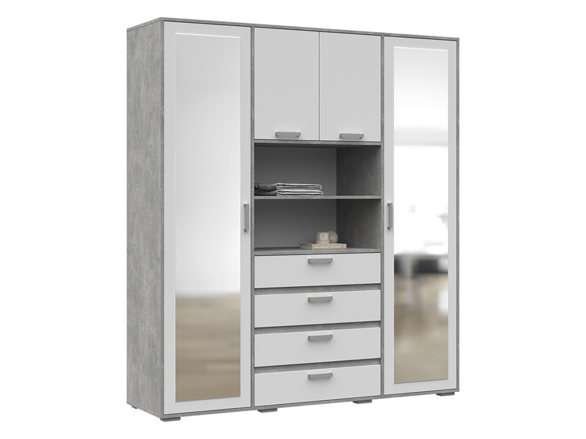 Изображение товара Шкаф распашной Стендмебель 180x202x50 см ЛДСП цвет ателье светлый / белый