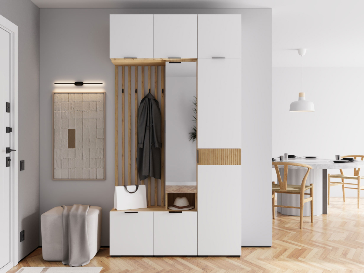 Изображение товара Комплект мебели для прихожей Правила мебели Роби 120x222.6x35 см ЛДСП