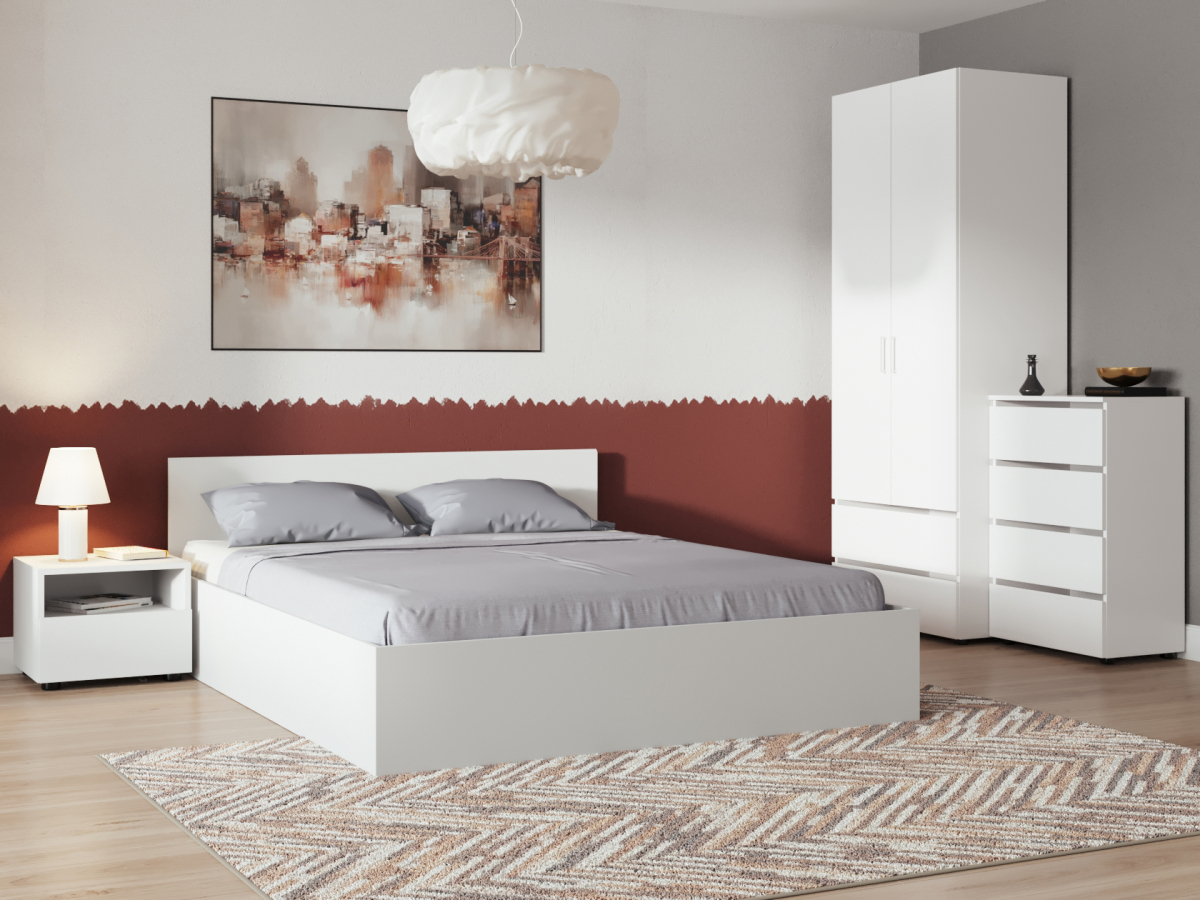 Изображение товара Спальный гарнитур Токио из ЛДСП белый 4 предмета для современной спальни