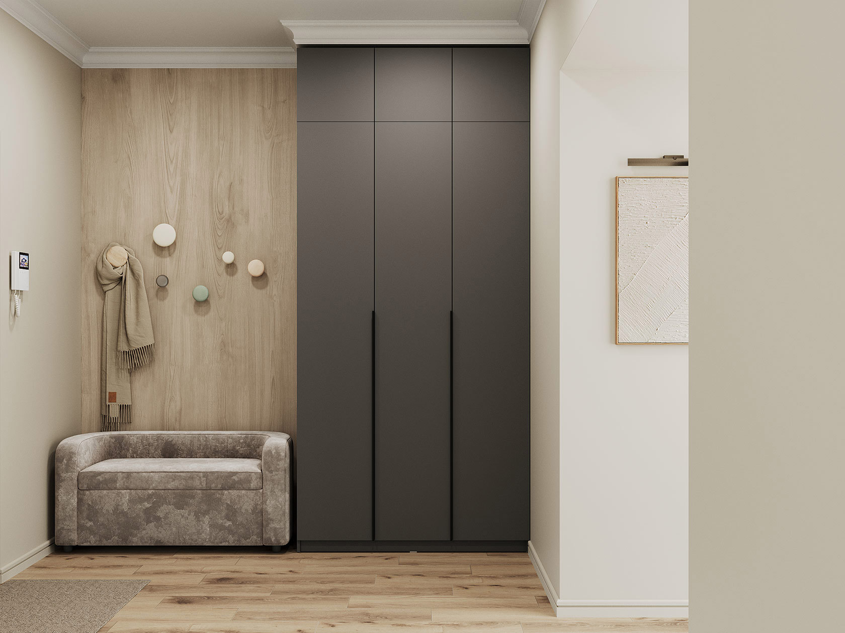 Изображение товара Шкаф распашной Sv-мебель Арно 187652 с 3 дверями 120.1x260x50.6 см ЛДСП цвет графит