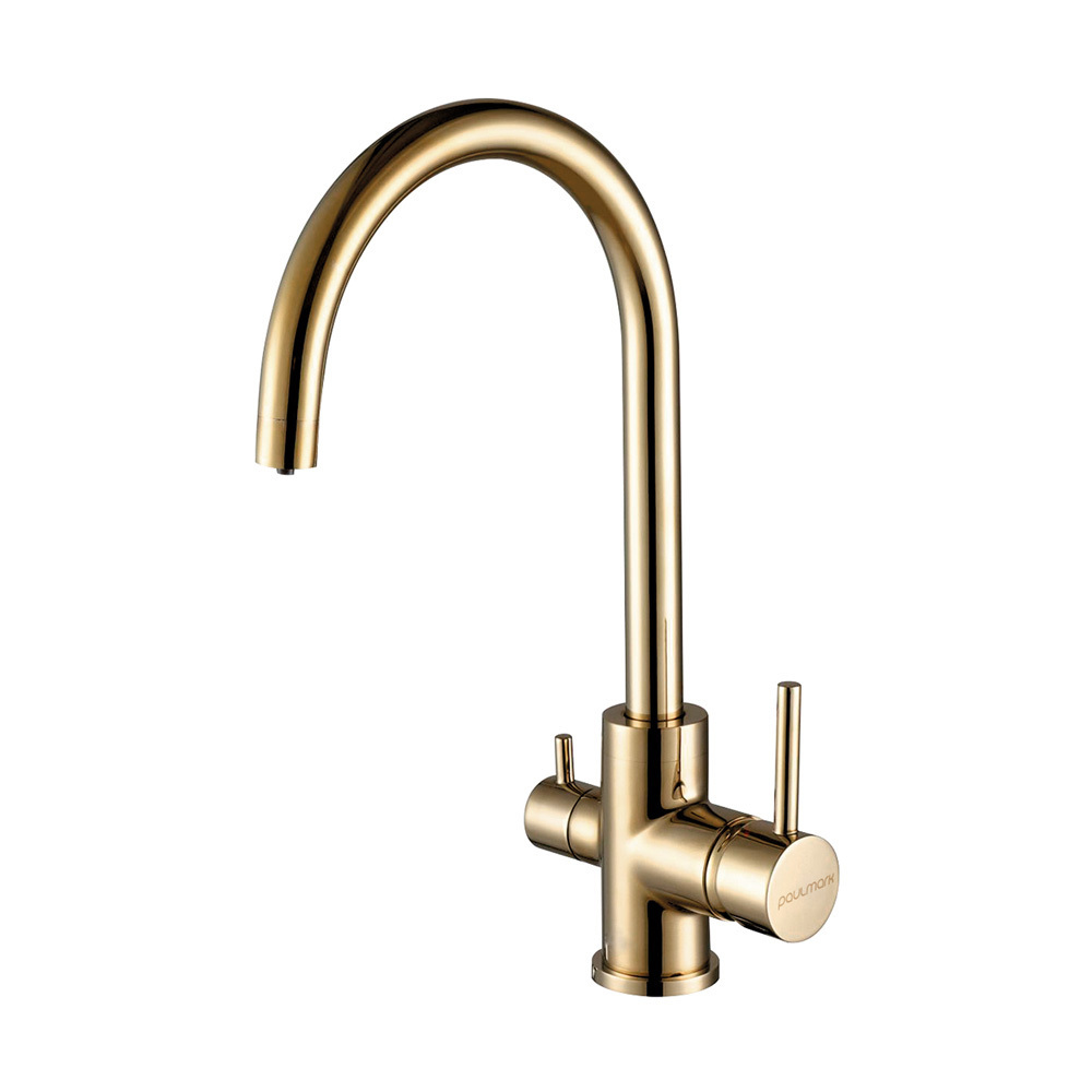 Изображение товара Однорычажный смеситель Paulmark Es213211-g 37 см цвет золотистый