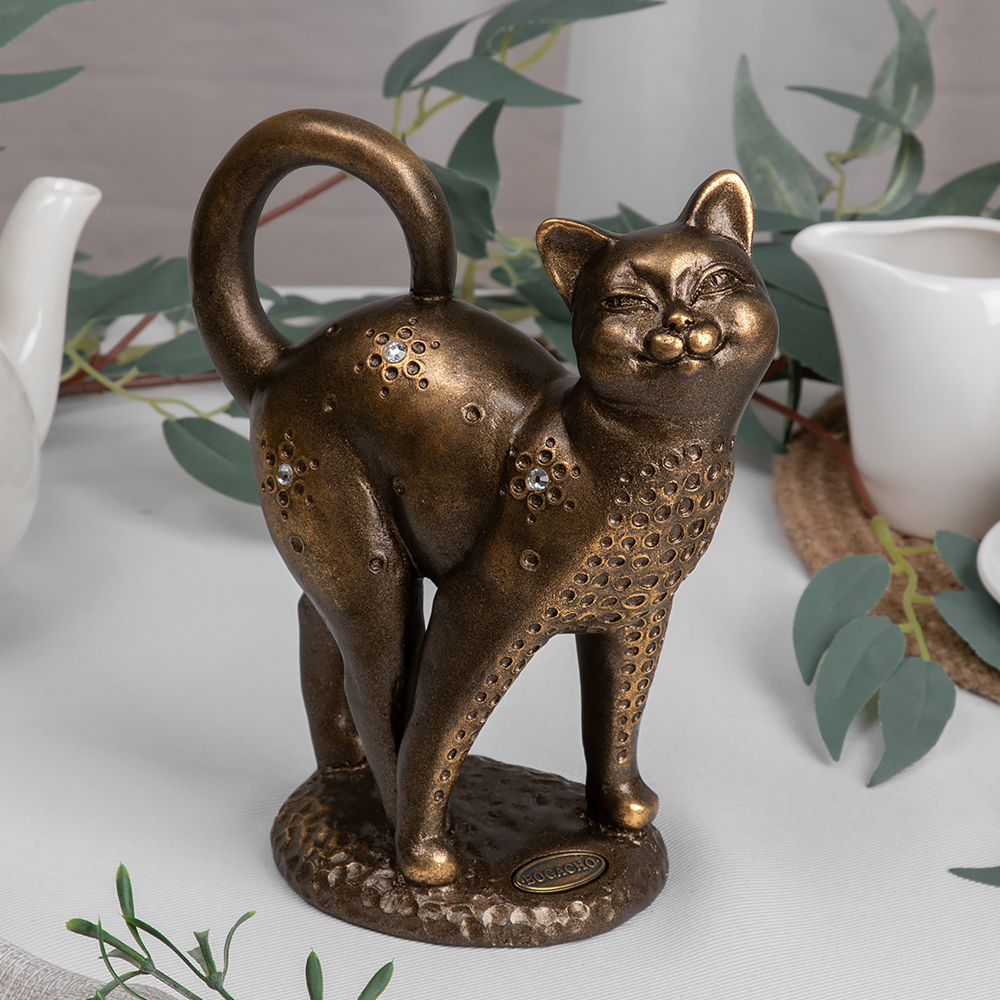 Изображение товара Декоративная фигура Bogacho Кошка Нэсси бронзовая