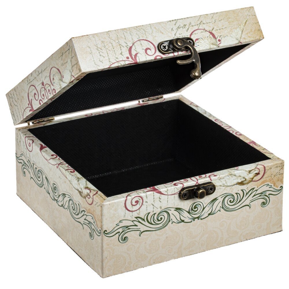 Изображение товара Шкатулка квадратная 14x14x8 см с замком, зелёная