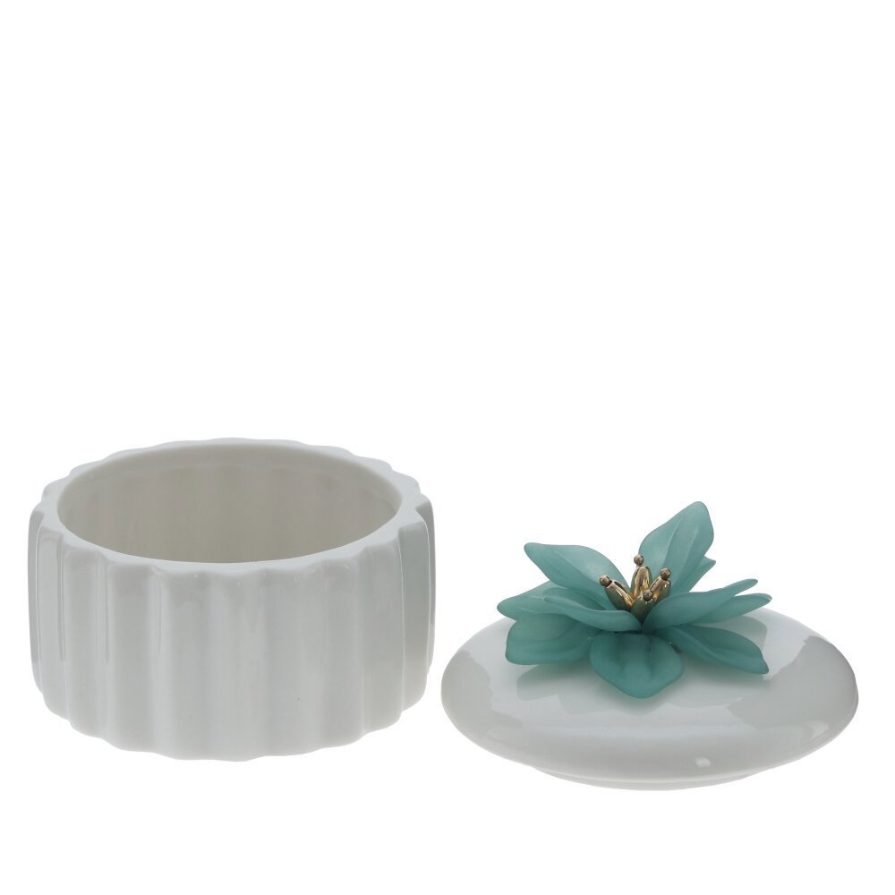 Изображение товара Шкатулка L7 W7 H65 см фарфор белая с цветочным декором