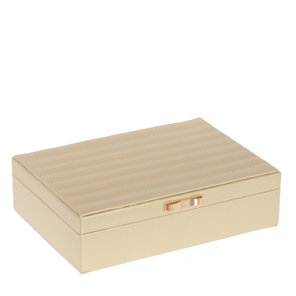 Изображение товара Шкатулка для украшений L24xW17xH65 см — бежвая, ПВХ