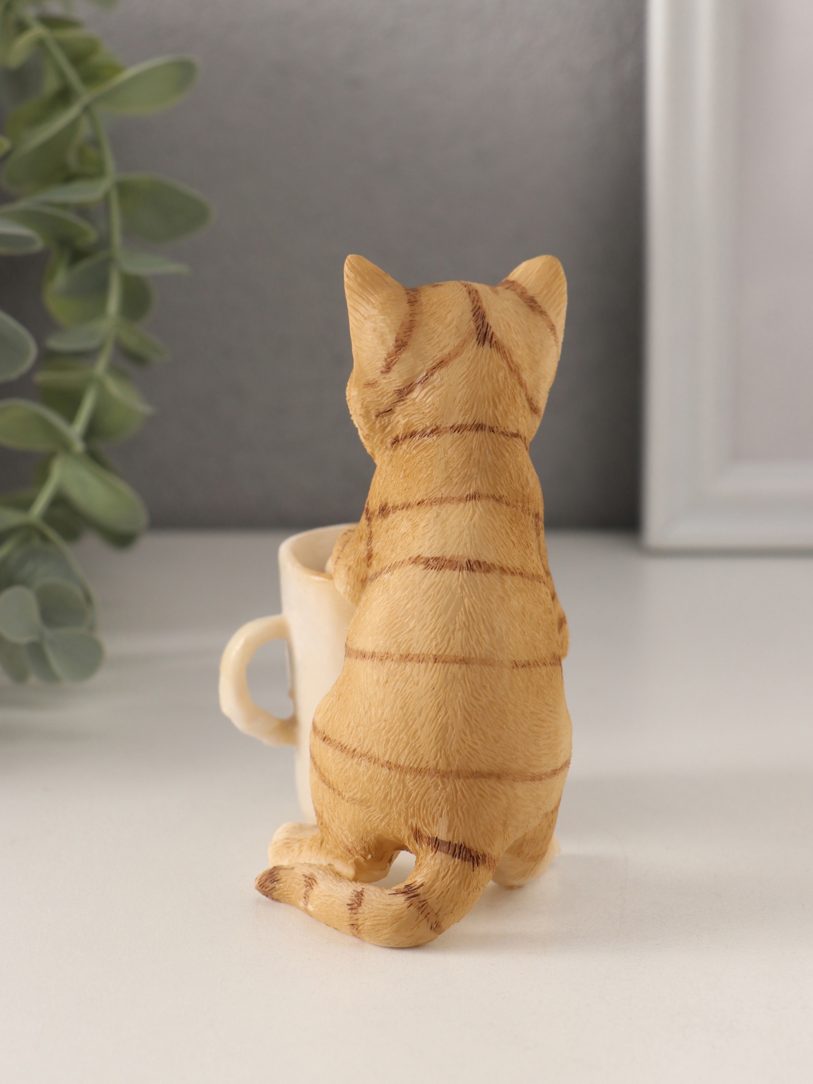 Изображение товара Сувенир полистоун Рыжий котёнок с чашкой кофе 85х55х10 см 10583256