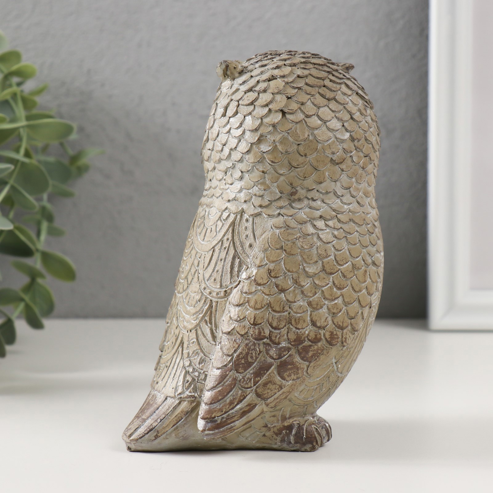 Изображение товара Сувенир полистоун Серый филин 75х95х145 см 10200669