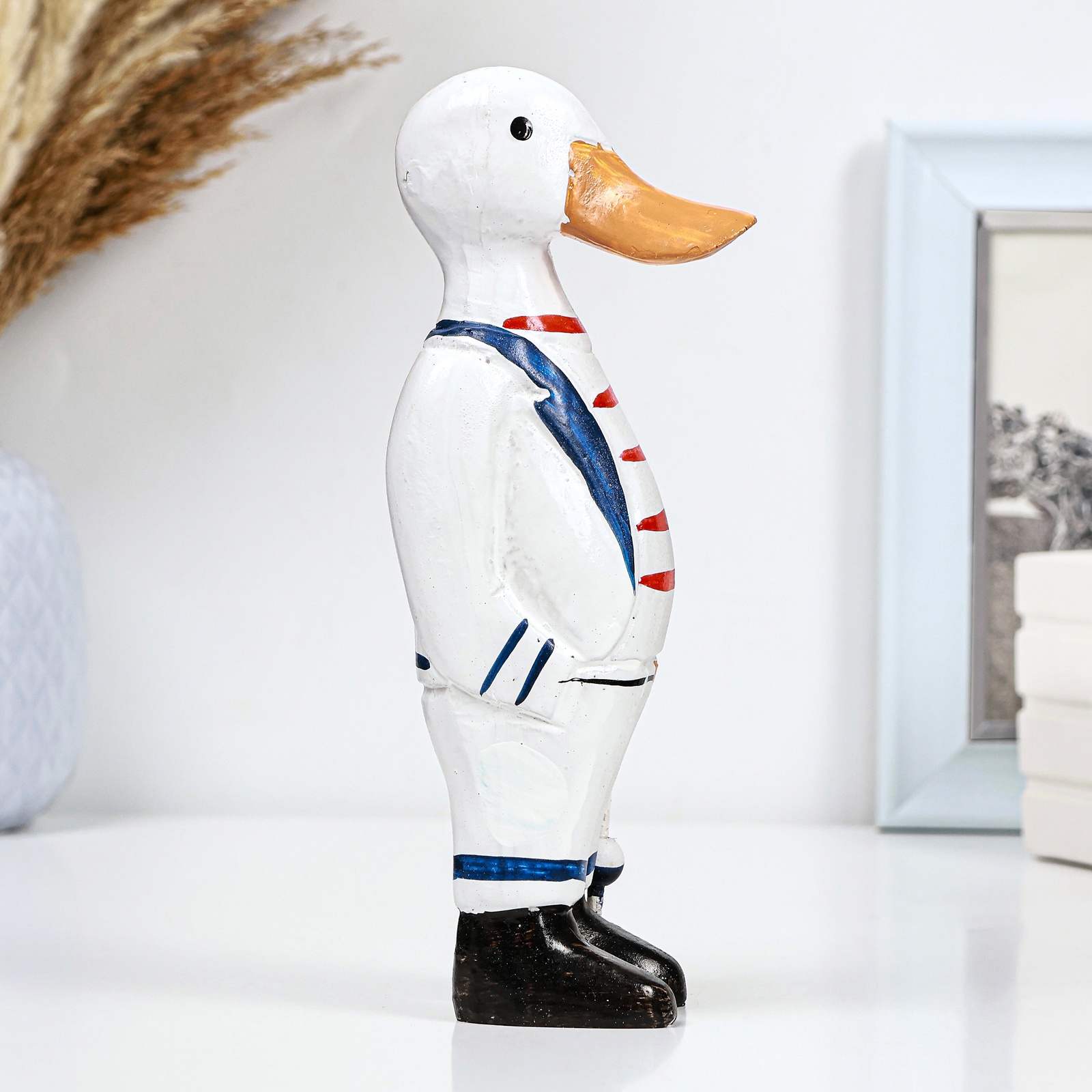 Изображение товара Гусь моряк — декоративная фигура из полистоуна, 8x6,5x22 см