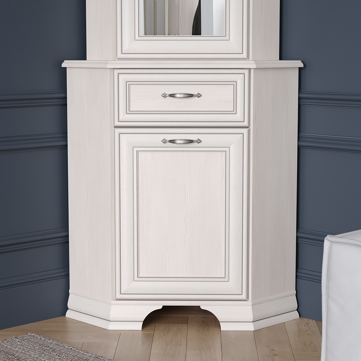 Изображение товара Тумба Anrex 1D1SU Tiffany угловая с ящиком и декоративными элементами