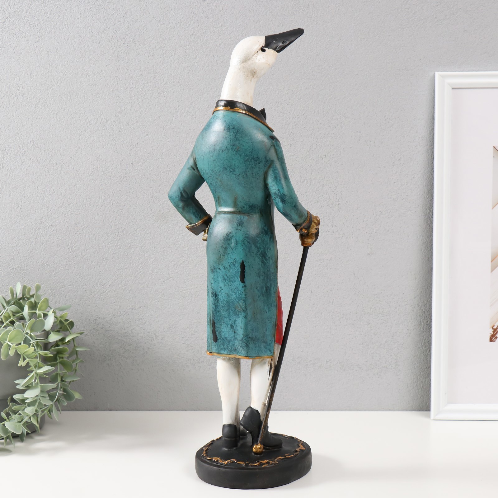 Изображение товара Сувенир полистоун Гусь в комзоле с тростью 16х145х495 см 9680092