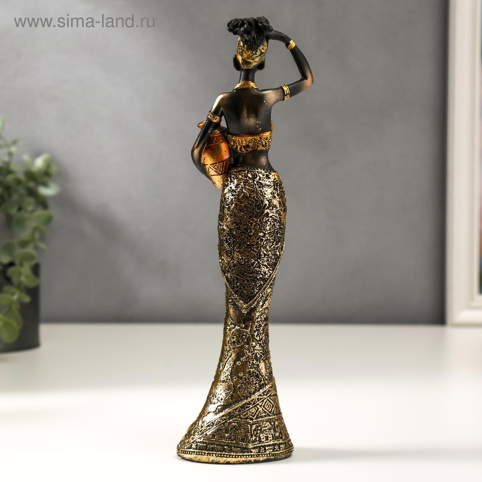 Изображение товара Сувенир полистоун Африканка с кувшином в наряде с зеркальной мозаикой МИКС 26x7x5 см 5120494