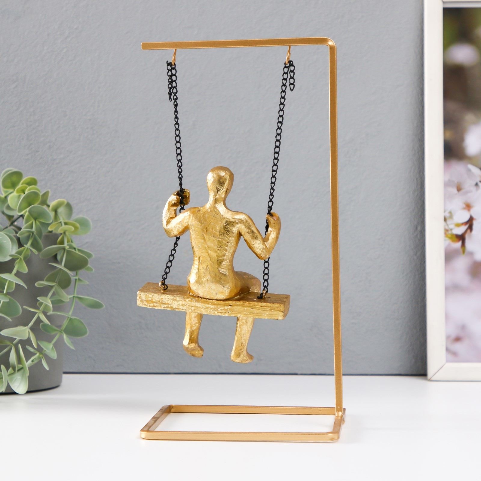 Изображение товара Сувенир полистоун Мыслитель золото 26x13x13 см 10203852