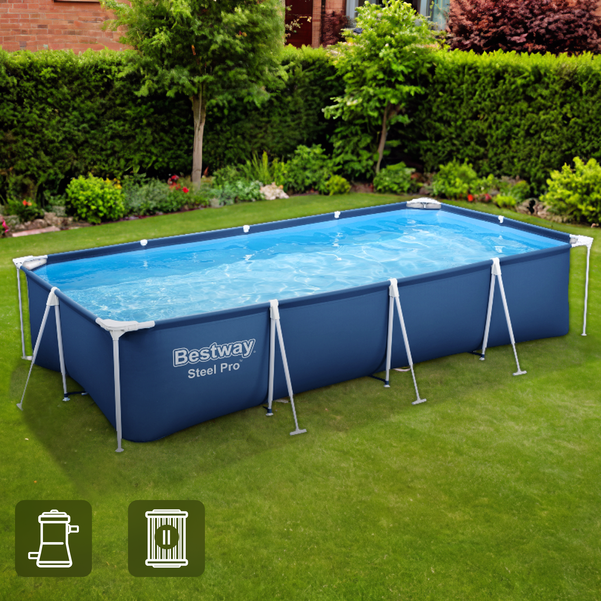 Бассейн каркасный прямоугольный Bestway 56424 BW 400x211x81 см