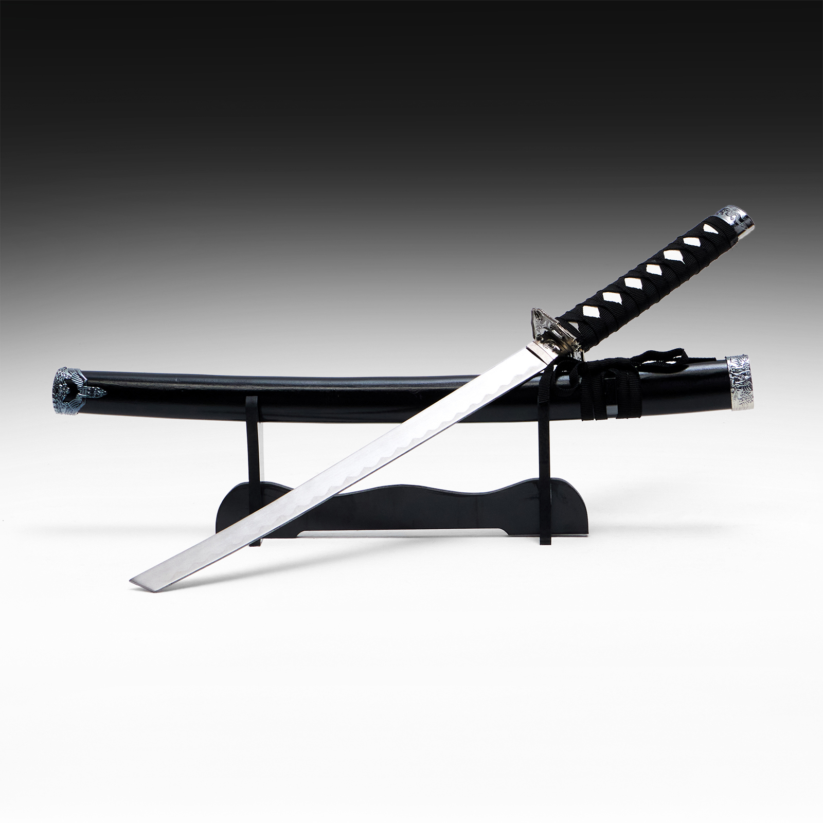 Изображение товара Декоративная Катана Нао 77см черный глянец на подставке