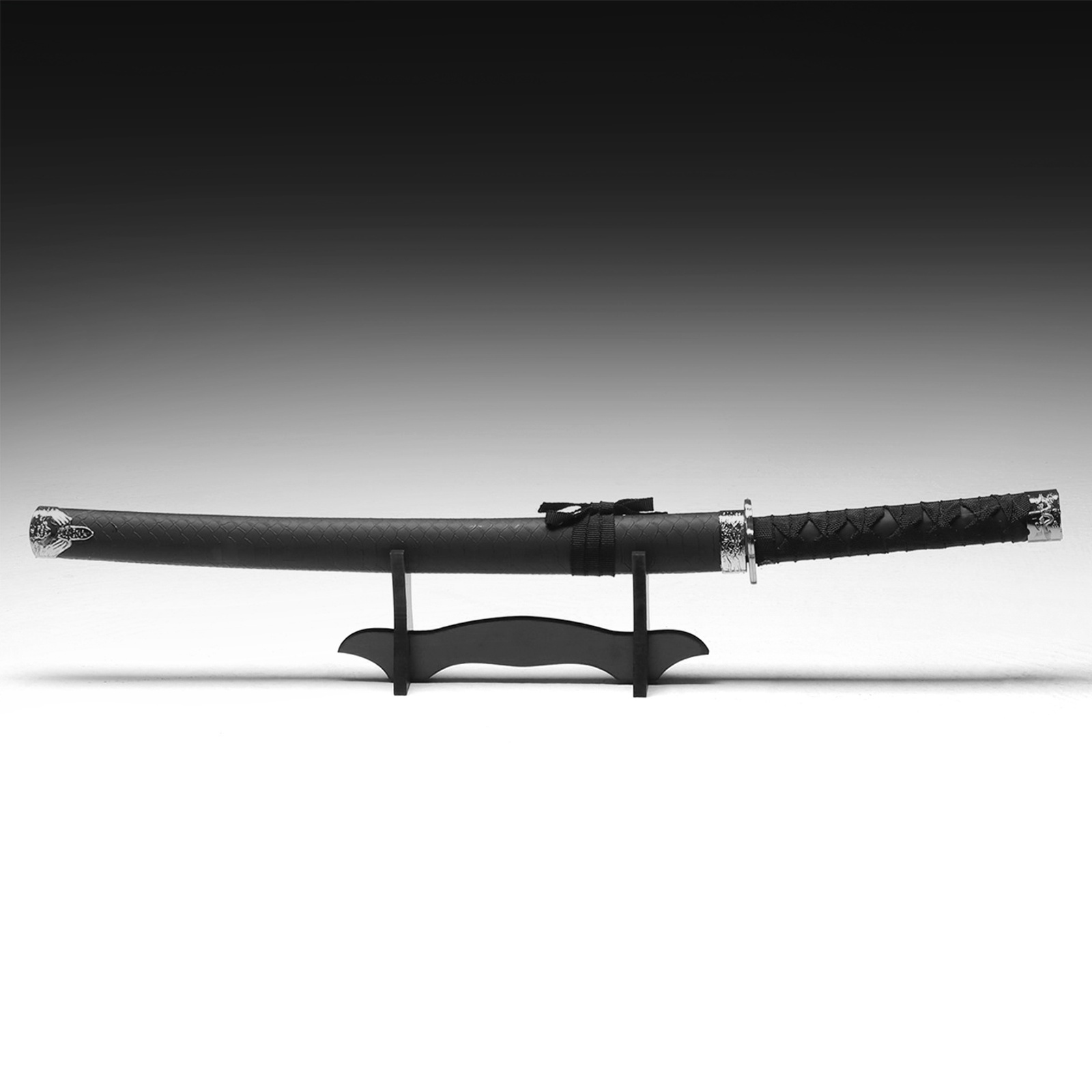 Изображение товара Сувенирное оружие «Катана Тошайо» 70 см на подставке ножны под змею матовая черная 10220894