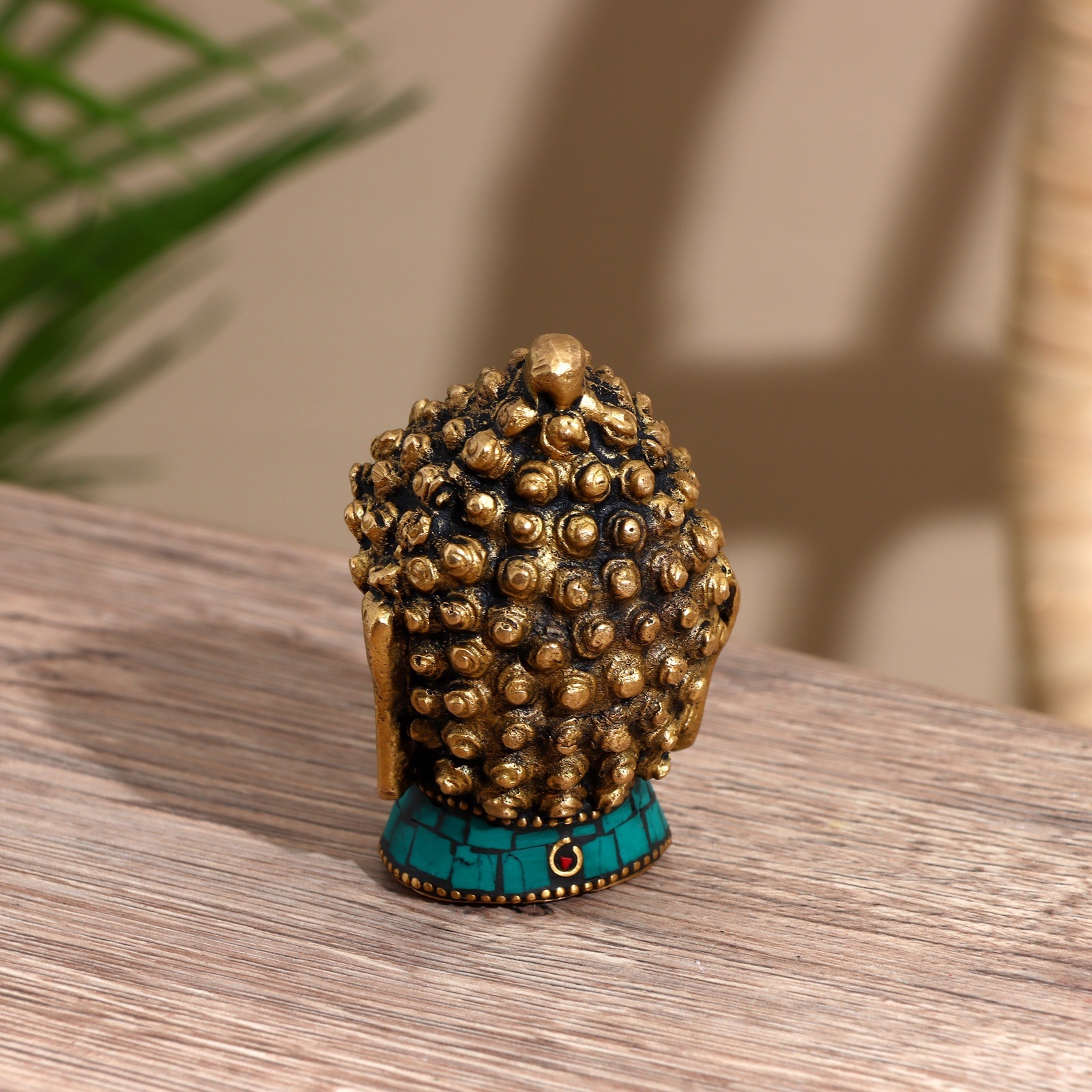 Изображение товара Сувенир Голова Будды латунь камень 8 см 9922392