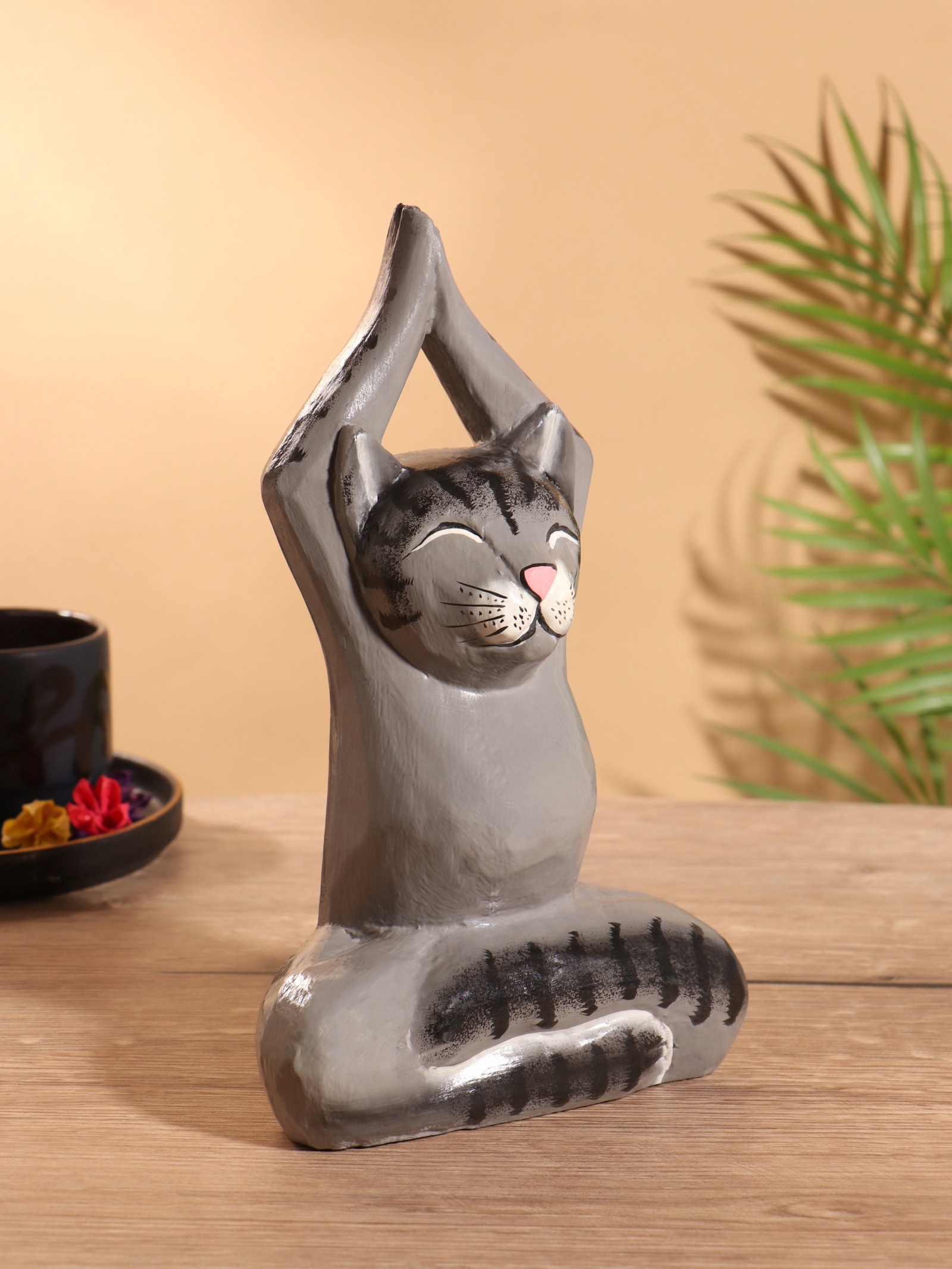 Изображение товара Сувенир интерьерный Кот-йог дерево 25 см 10464383