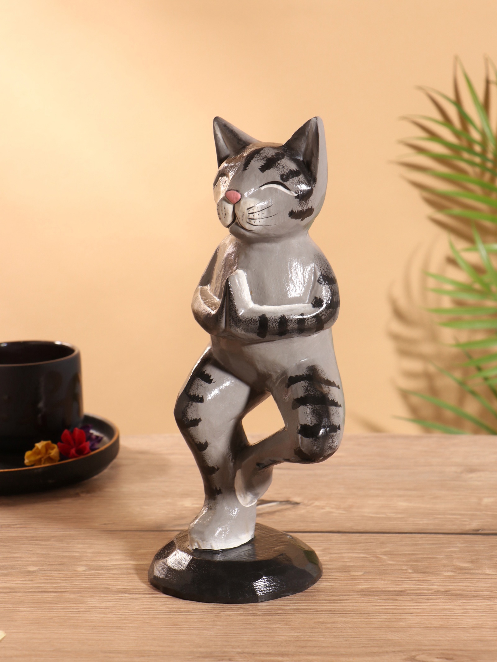 Изображение товара Сувенир интерьерный Кот-йог дерево 28 см 10464382